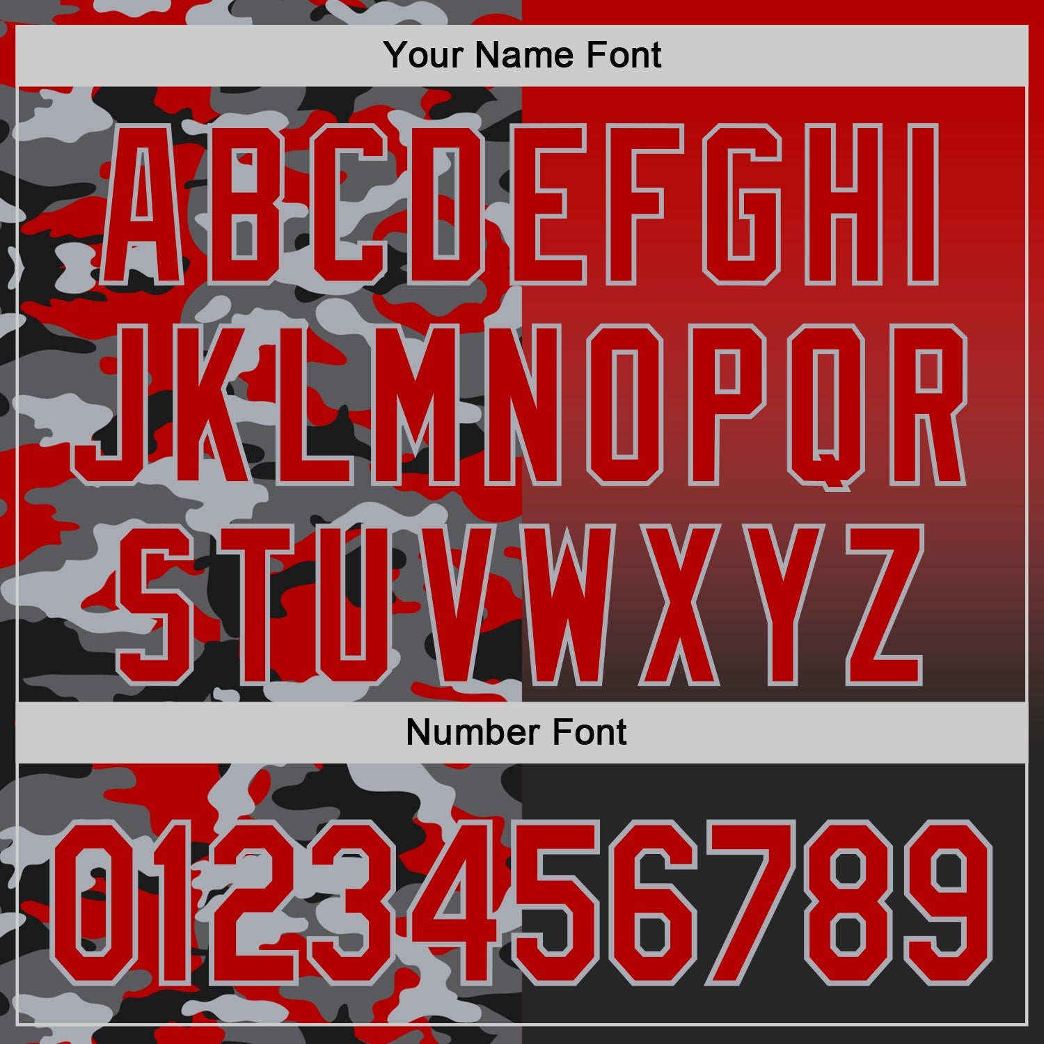 Custom Red Black-Gray Half Camo Ombre Authentic Baseball Jersey view 5