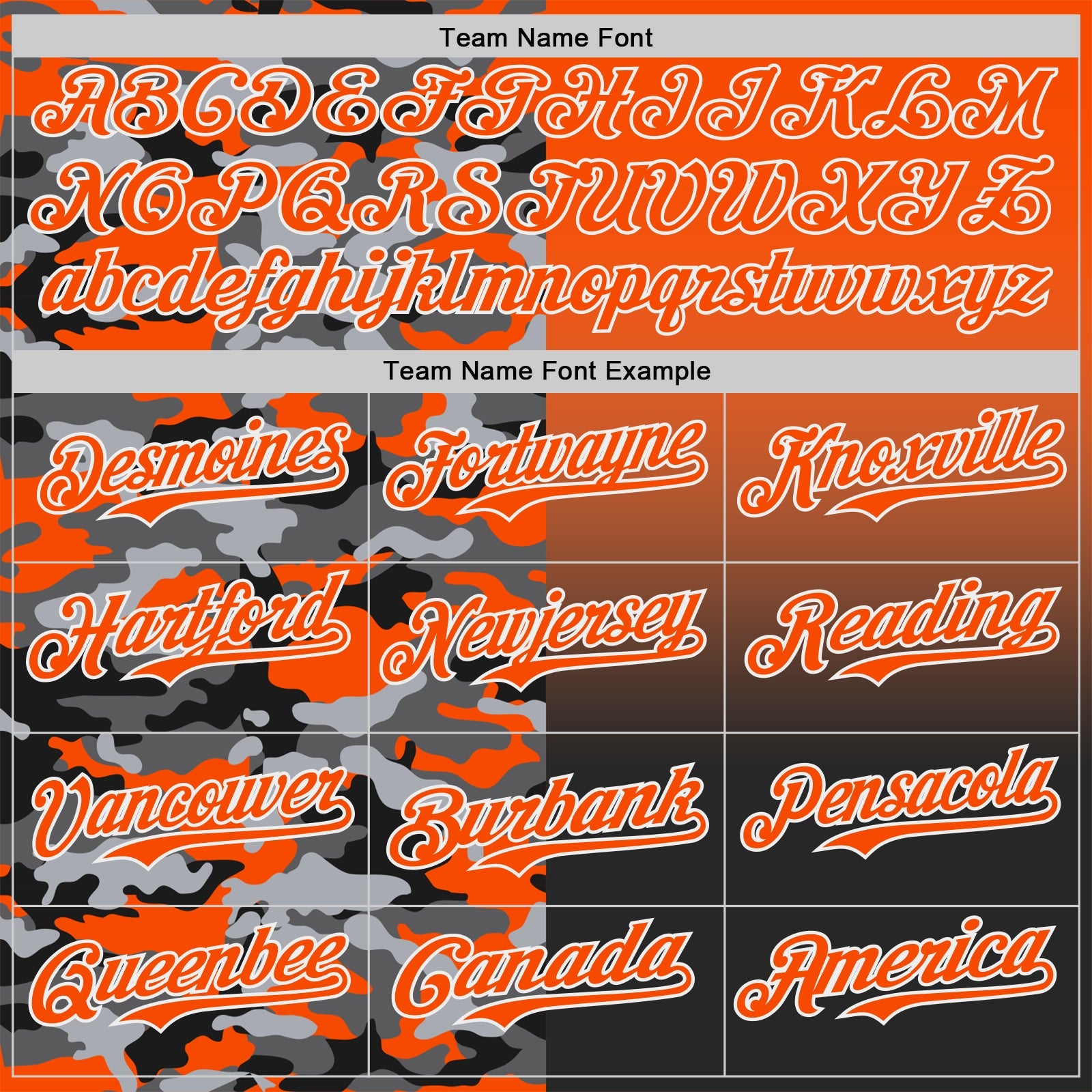 Custom Orange Black-White Half Camo Ombre Authentic Baseball Jersey view 4