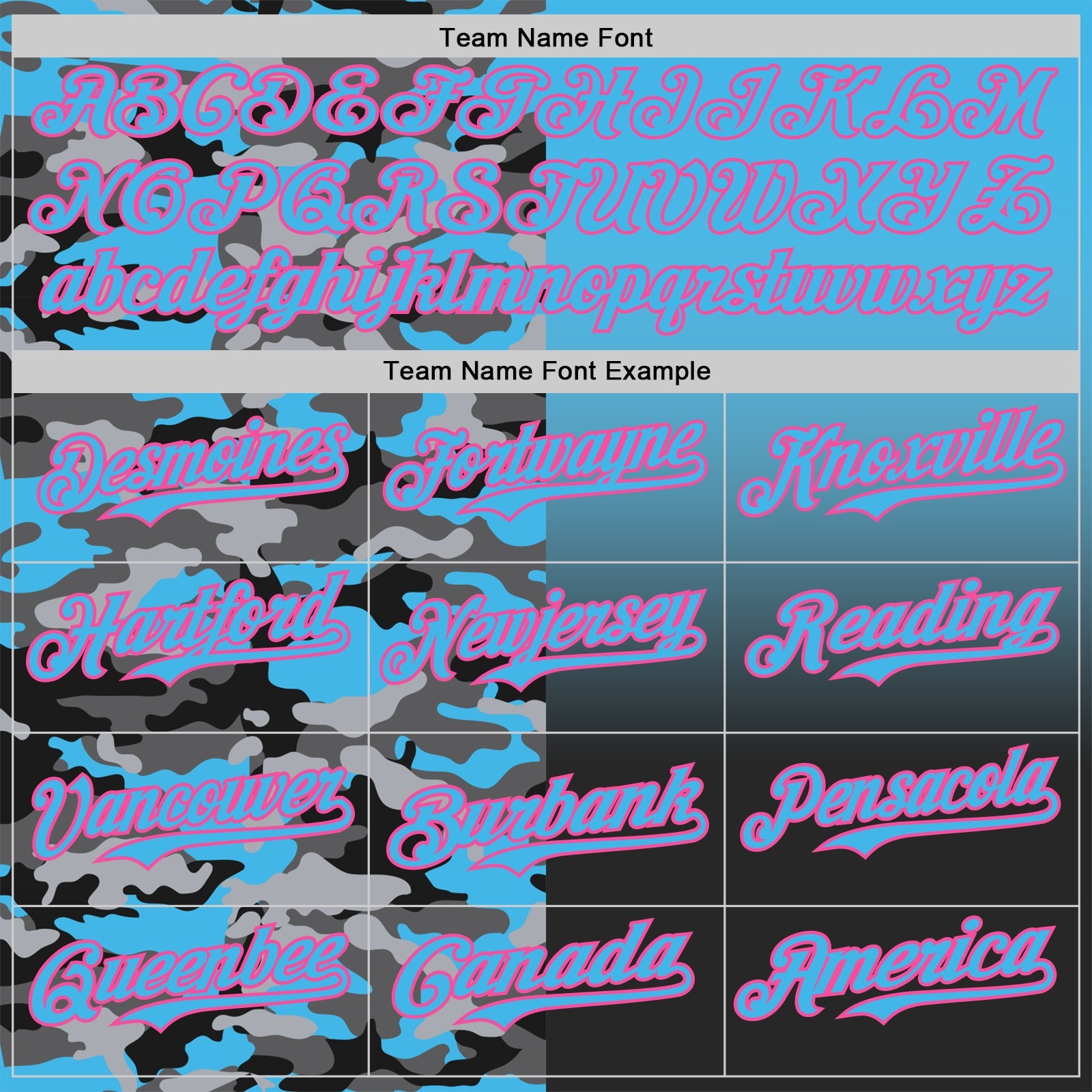Custom Sky Blue Black-Pink Half Camo Ombre Authentic Baseball Jersey view 4
