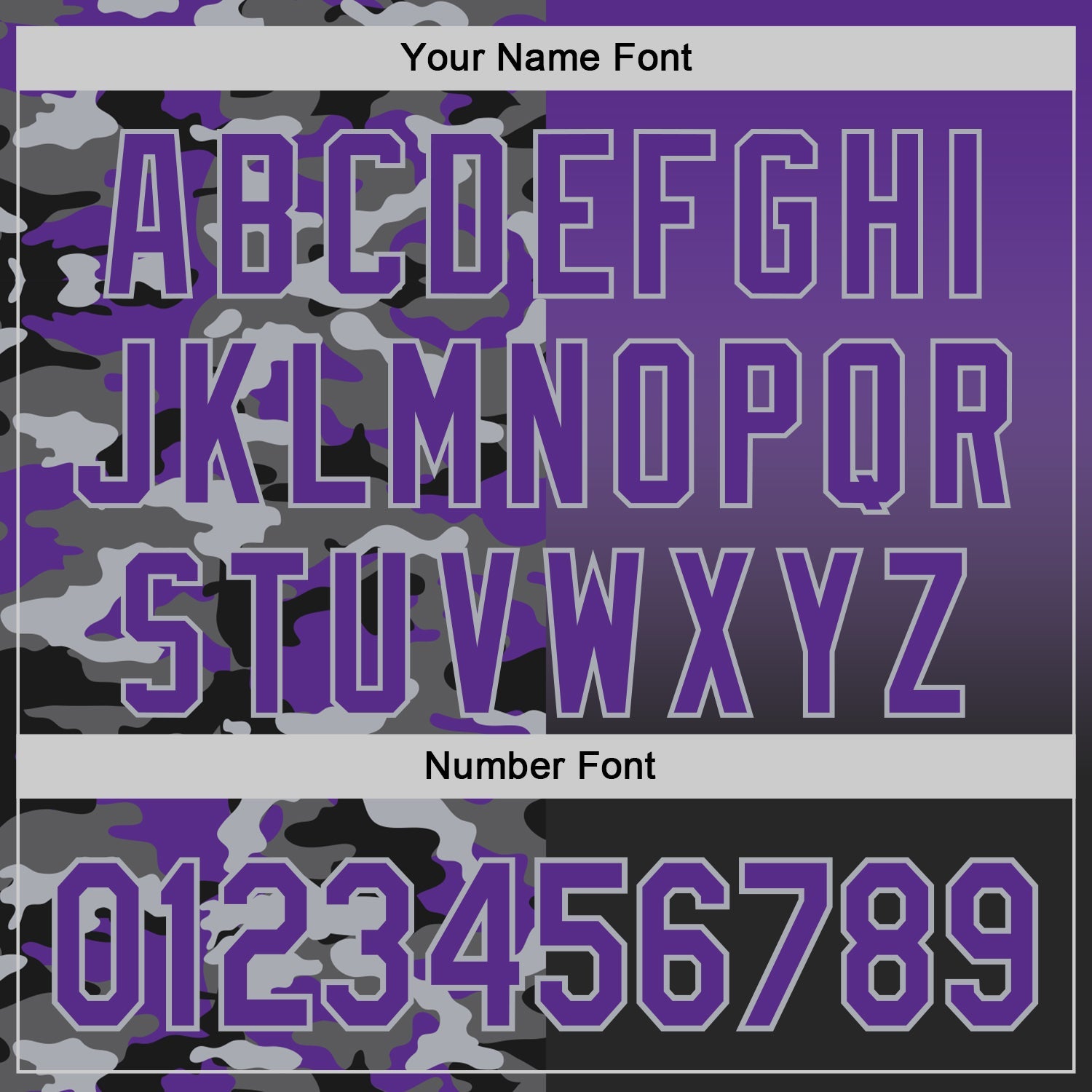 Custom Purple Black-Gray Half Camo Ombre Authentic Baseball Jersey view 5