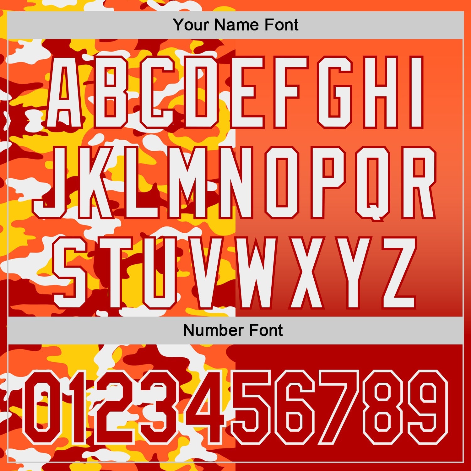 Custom Orange Red-White Half Camo Ombre Authentic Baseball Jersey view 5
