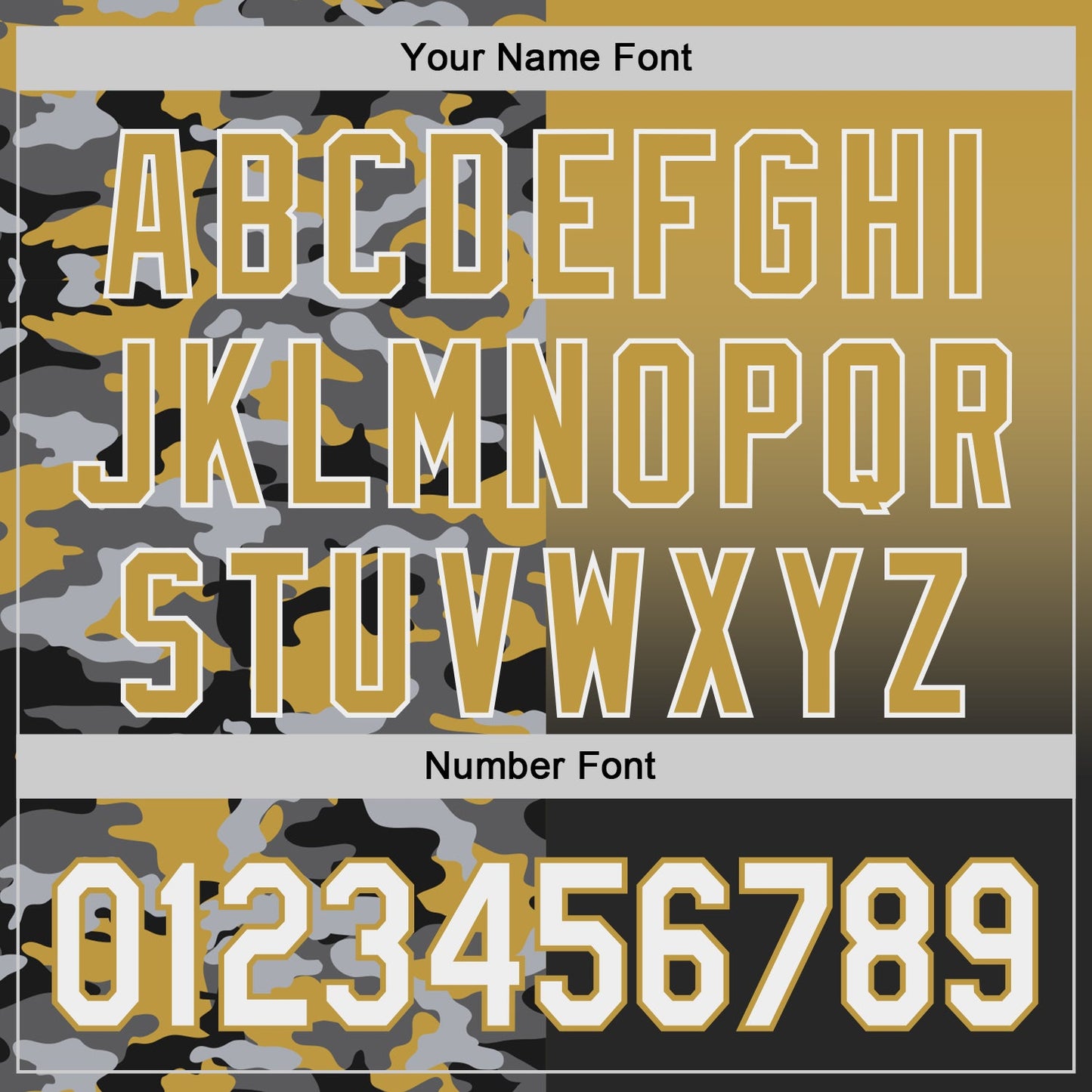 Custom Old Gold White-Black Half Camo Ombre Authentic Baseball Jersey view 5
