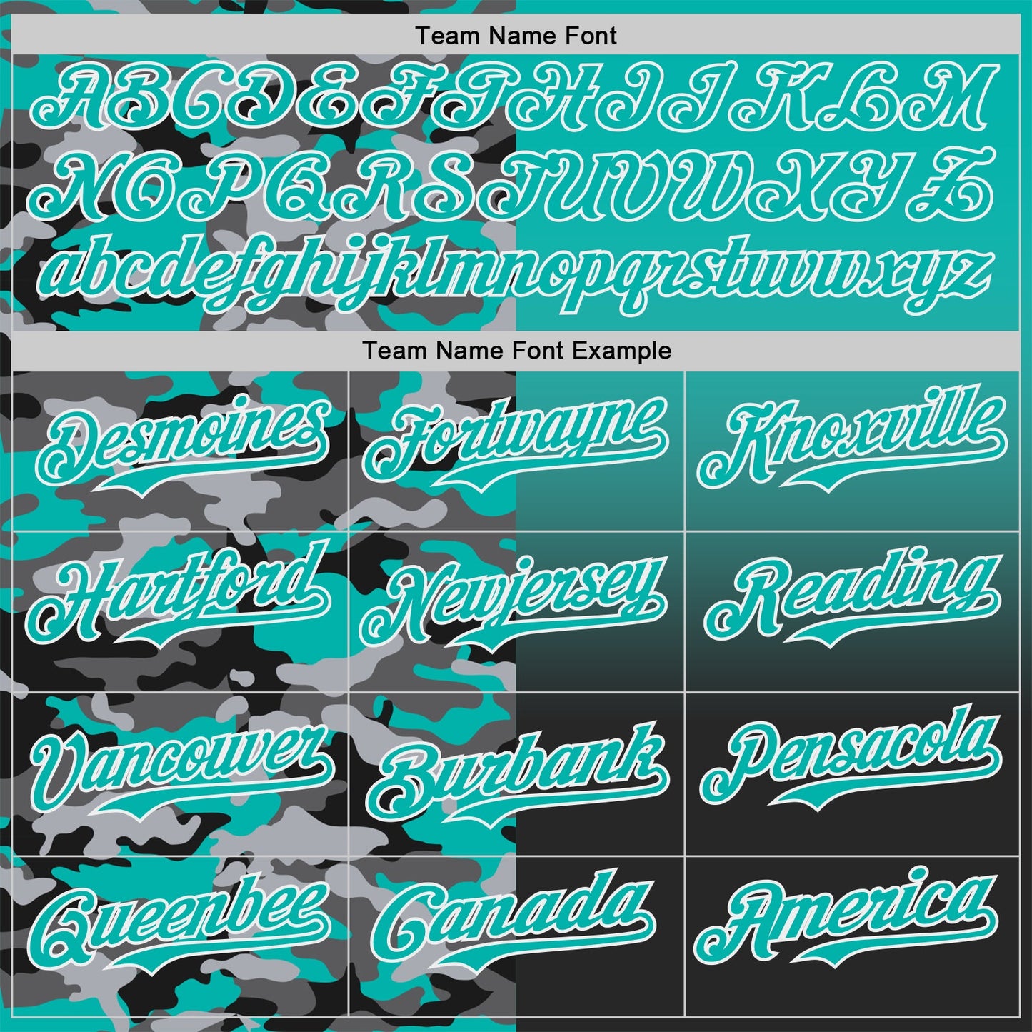 Custom Aqua Black-White Half Camo Ombre Authentic Baseball Jersey view 4