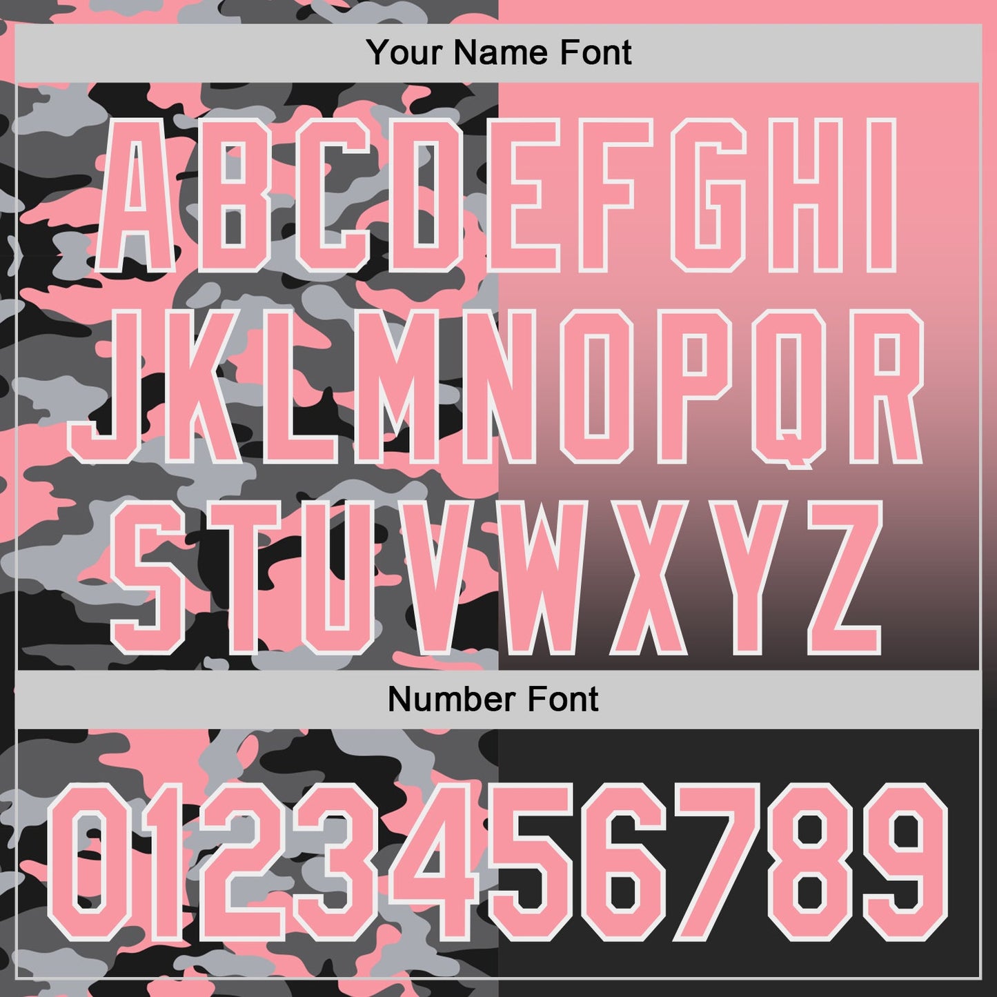 Custom Medium Pink Black-White Half Camo Ombre Authentic Baseball Jersey view 5