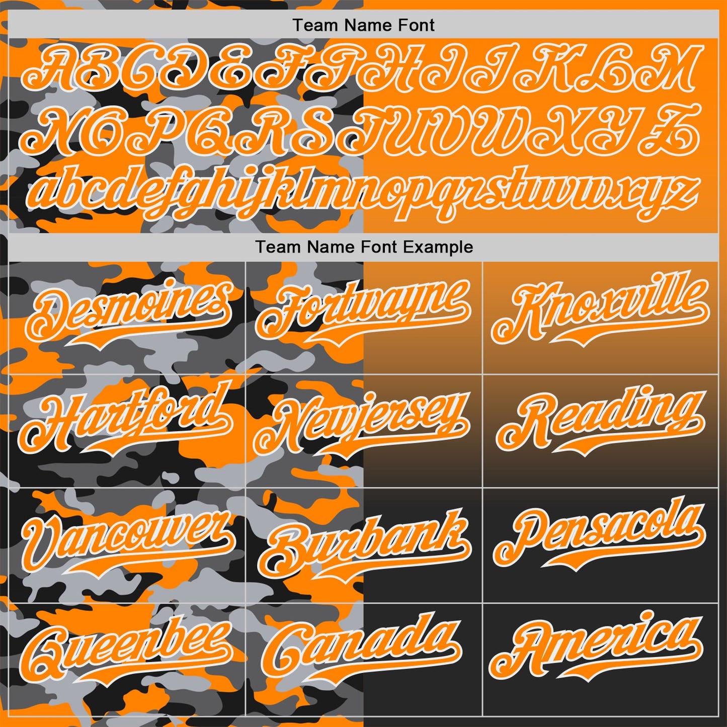 Custom Bay Orange Black-White Half Camo Ombre Authentic Baseball Jersey view 4
