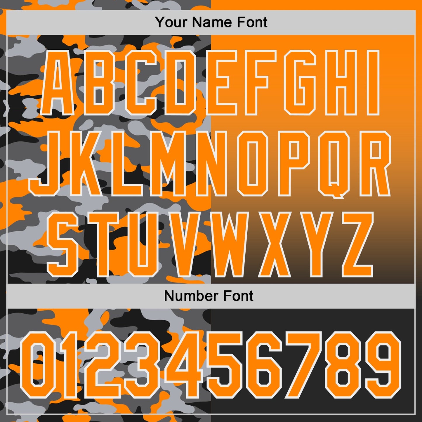 Custom Bay Orange Black-White Half Camo Ombre Authentic Baseball Jersey view 5