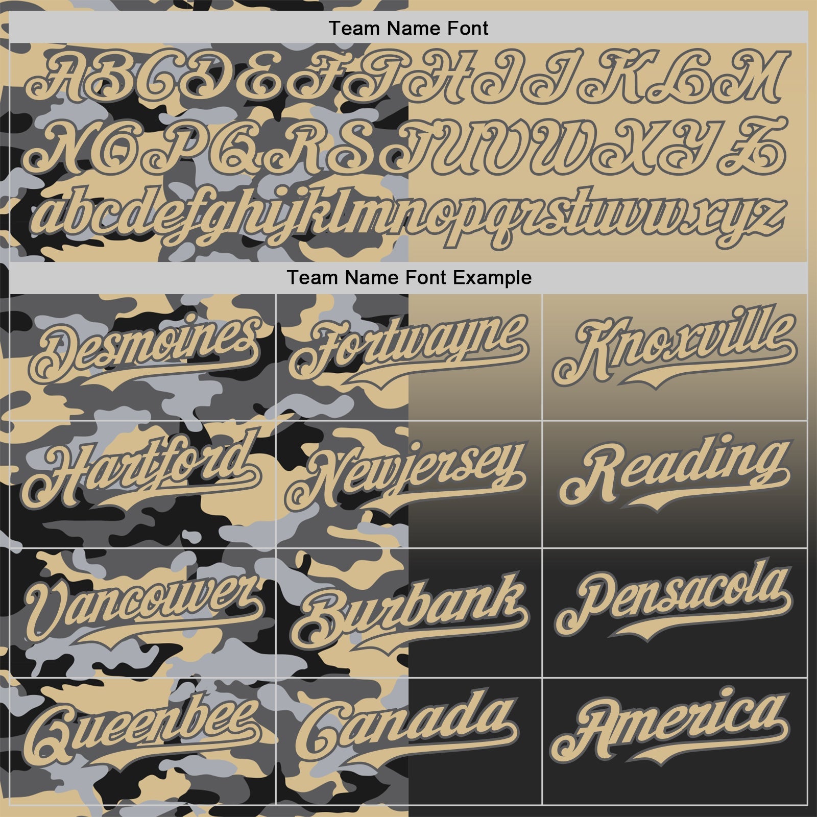 Custom Vegas Gold Black-Steel Gray Half Camo Ombre Authentic Baseball Jersey view 4
