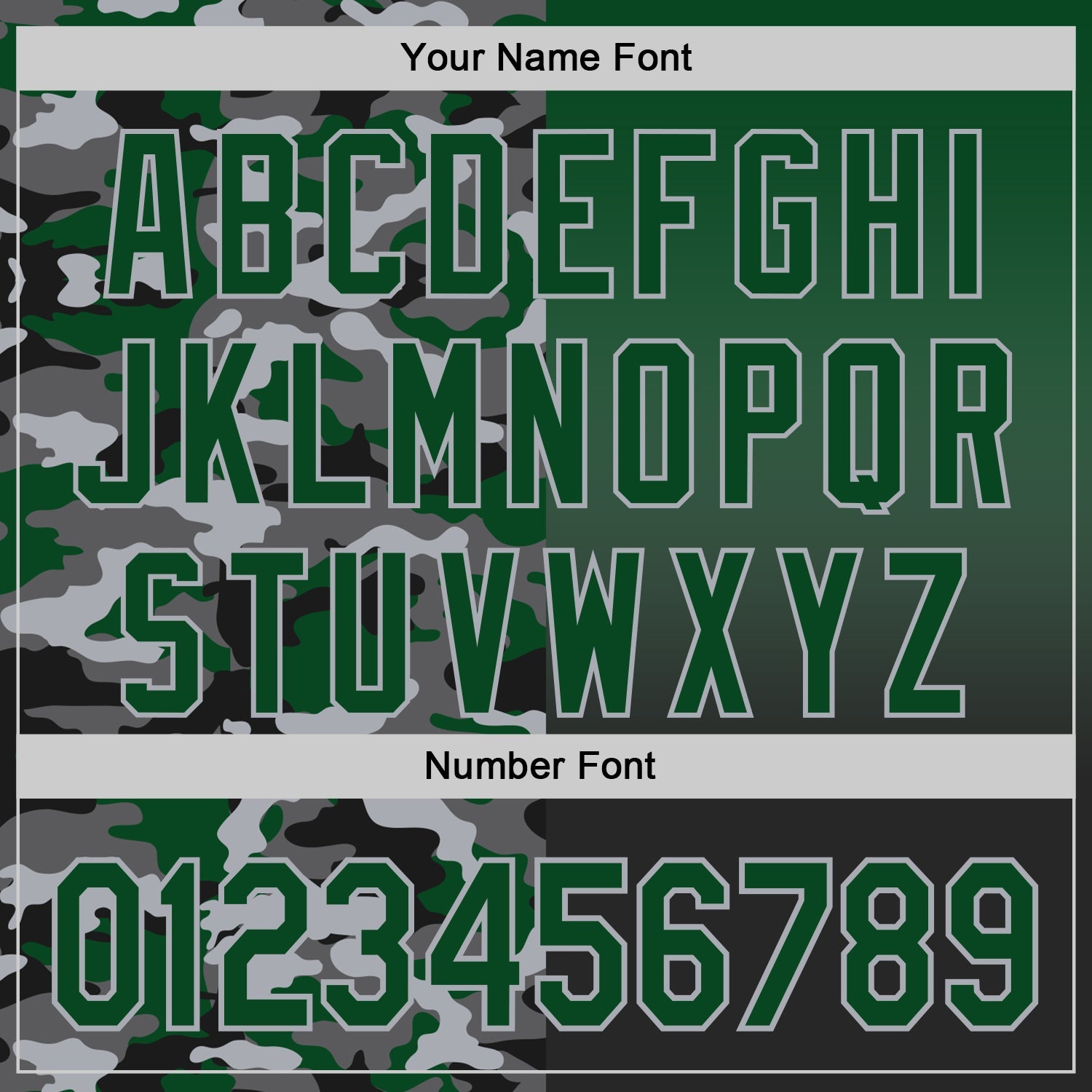 Custom Green Black-Gray Half Camo Ombre Authentic Baseball Jersey view 5