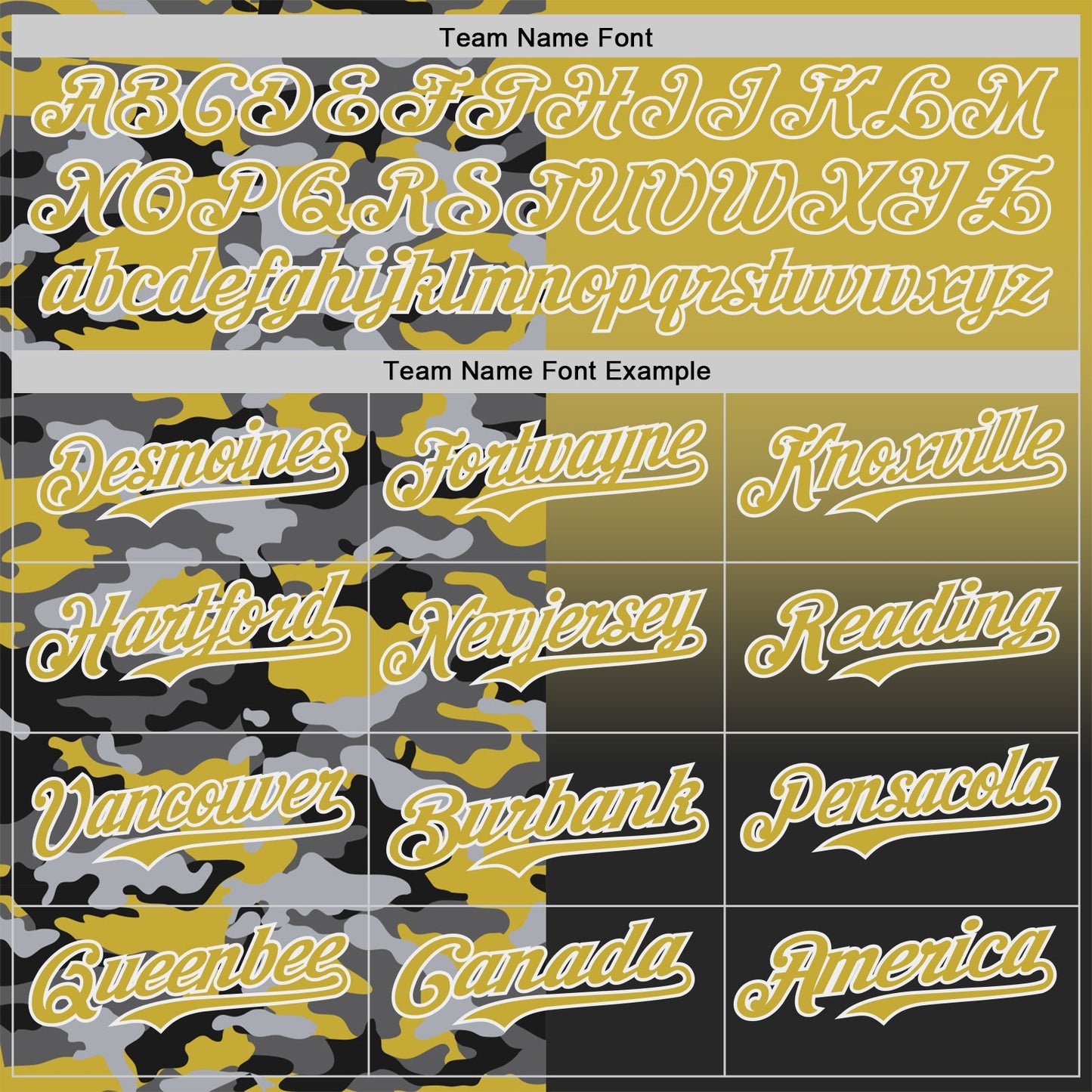 Custom Old Gold Black-White Half Camo Ombre Authentic Baseball Jersey view 4