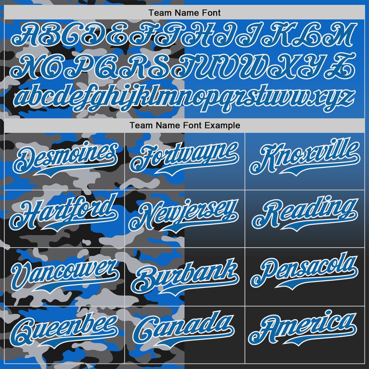 Custom Blue Black-White Half Camo Ombre Authentic Baseball Jersey view 4