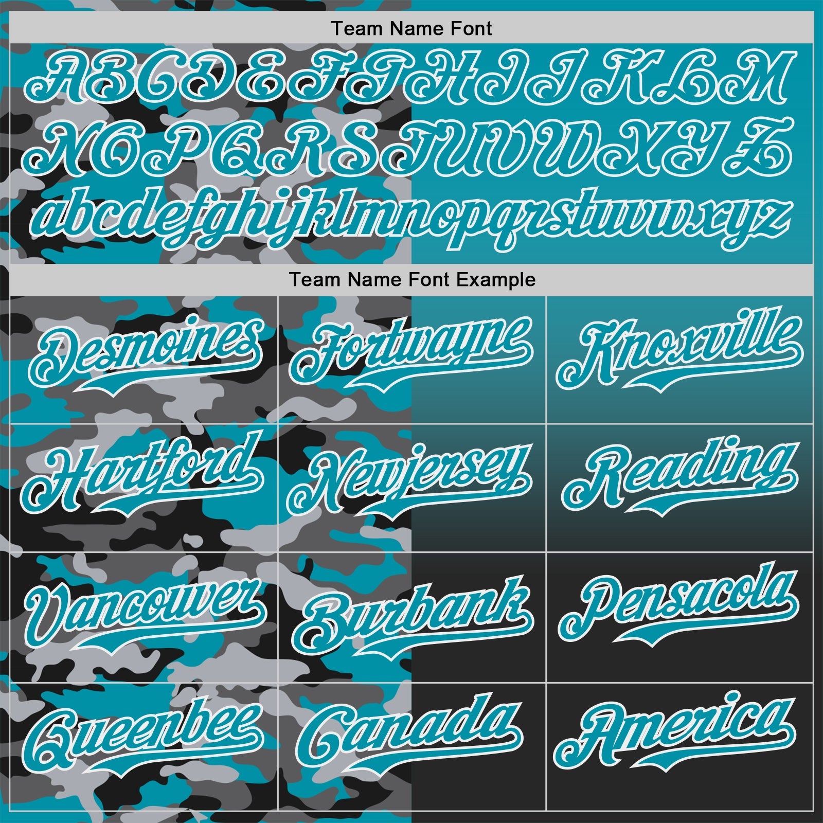 Custom Teal Black-White Half Camo Ombre Authentic Baseball Jersey view 4