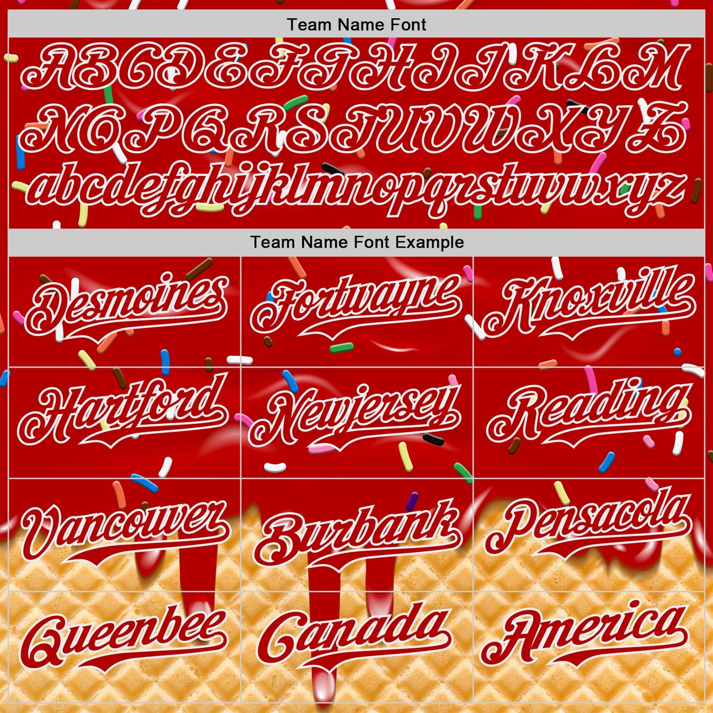 Custom Red-White Ice Cream Waffle Foodie Dessert Authentic Baseball Jersey view 4