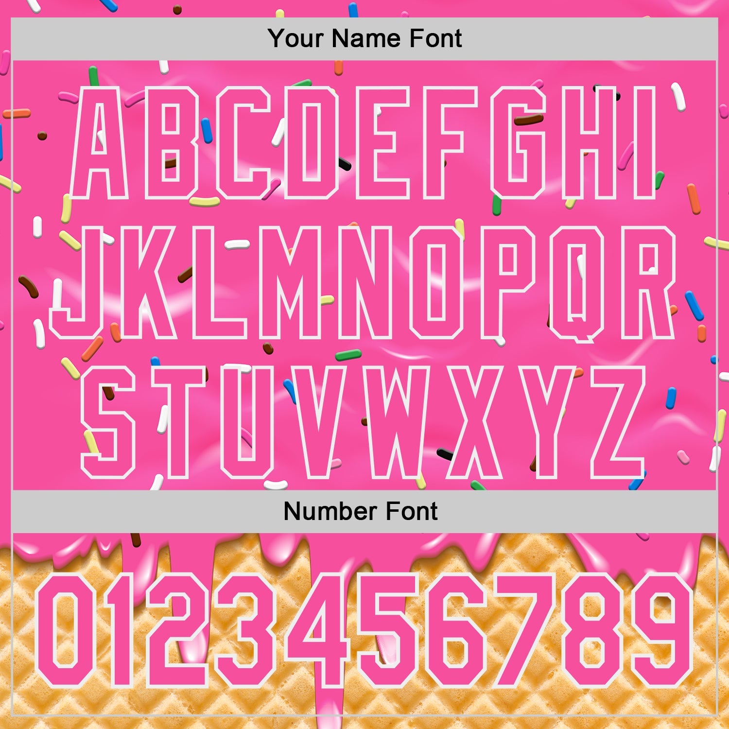Custom Pink-White Ice Cream Waffle Foodie Dessert Authentic Baseball Jersey view 5