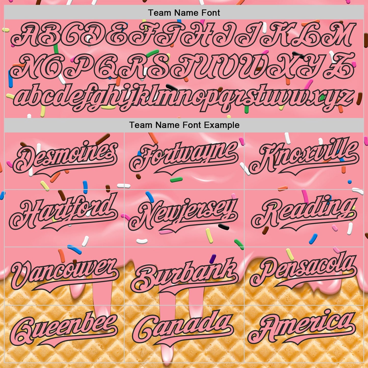 Custom Medium Pink-Black Ice Cream Waffle Foodie Dessert Authentic Baseball Jersey view 4