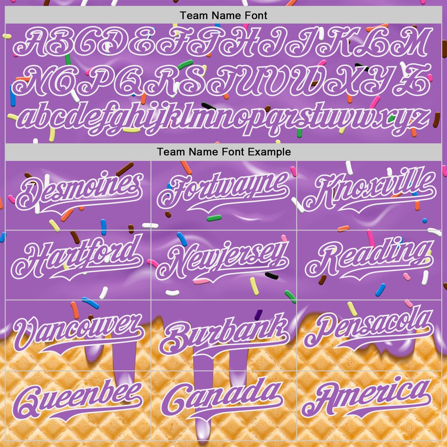 Custom Medium Purple-White Ice Cream Waffle Foodie Dessert Authentic Baseball Jersey view 4