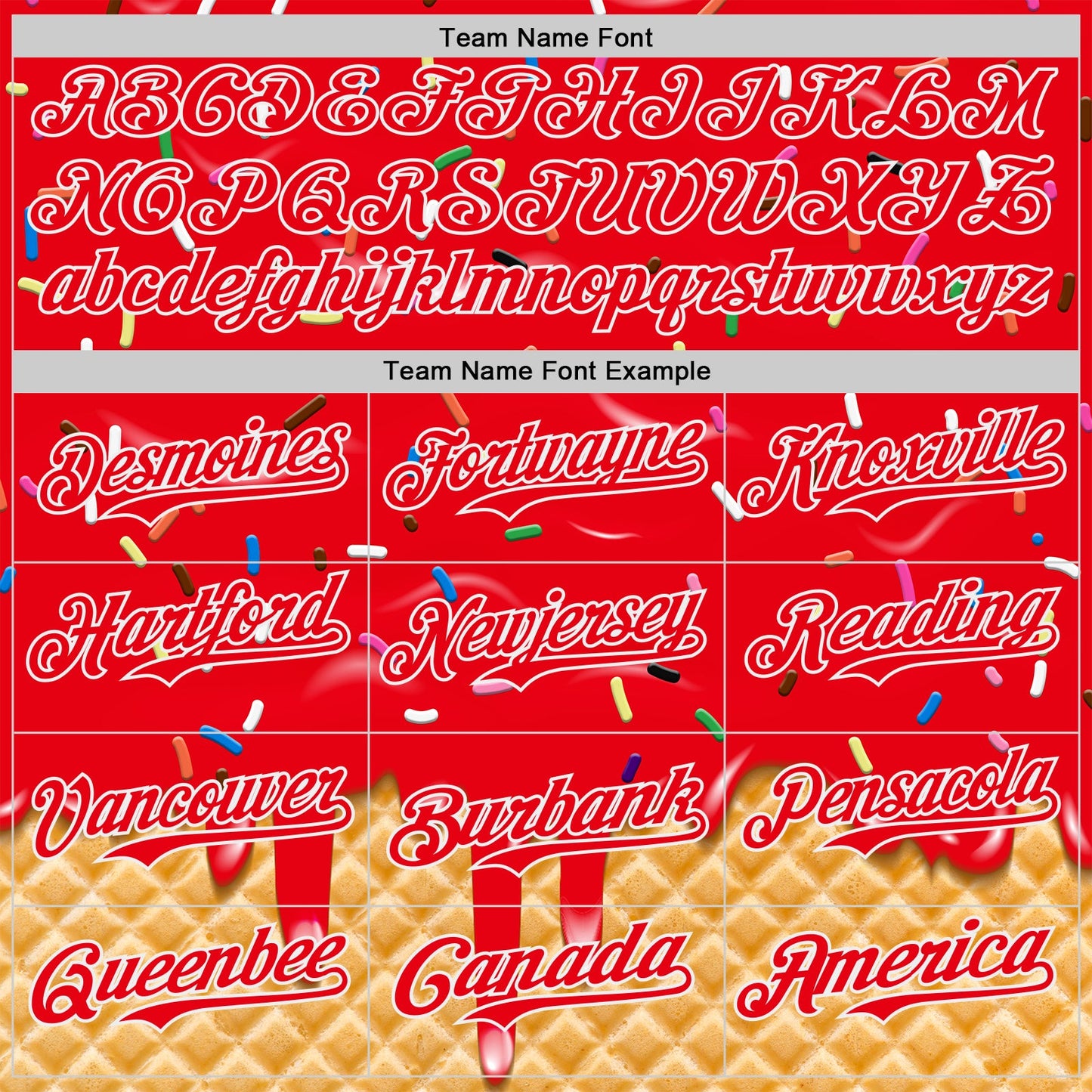 Custom Fire Red-White Ice Cream Waffle Foodie Dessert Authentic Baseball Jersey view 4