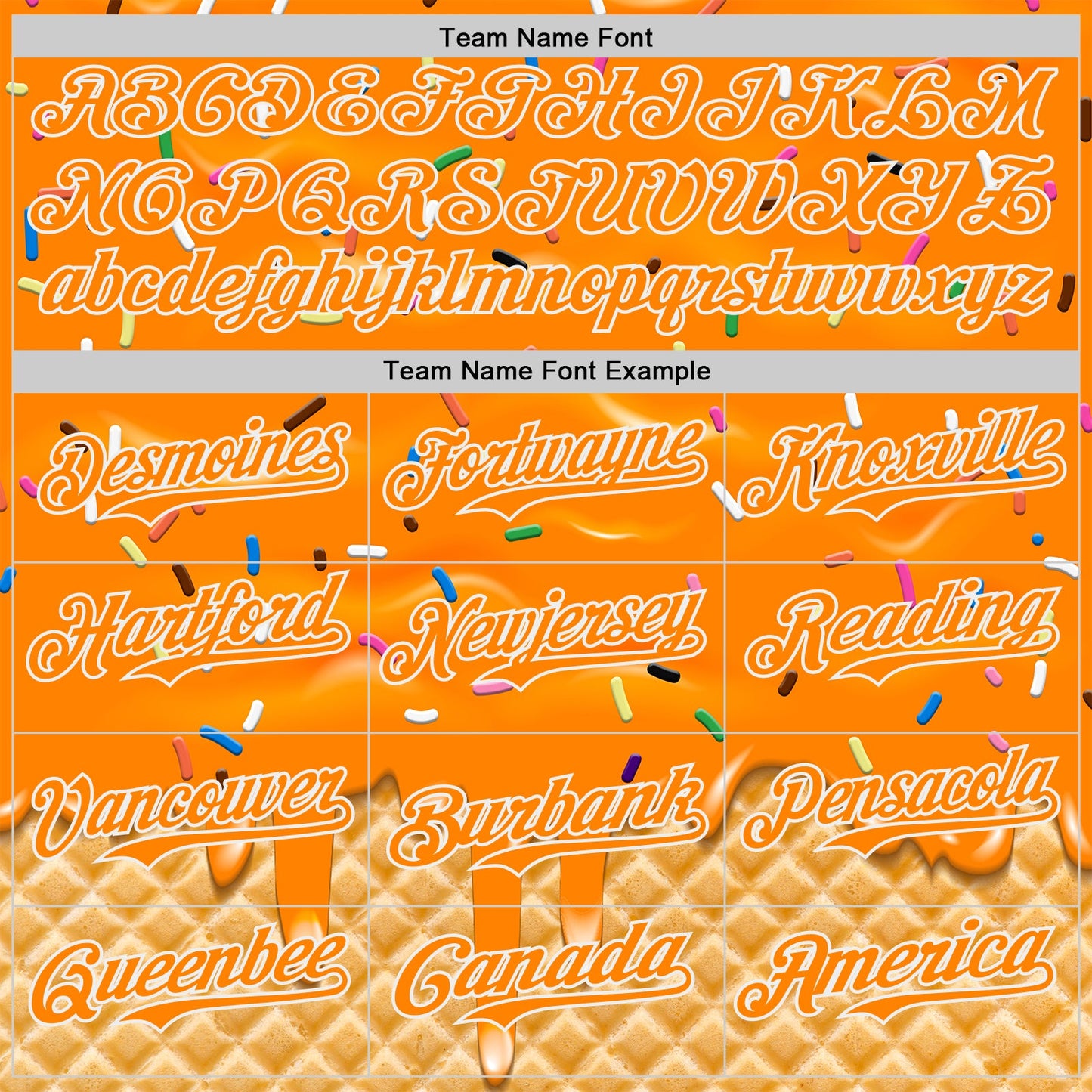 Custom Bay Orange-White Ice Cream Waffle Foodie Dessert Authentic Baseball Jersey view 4