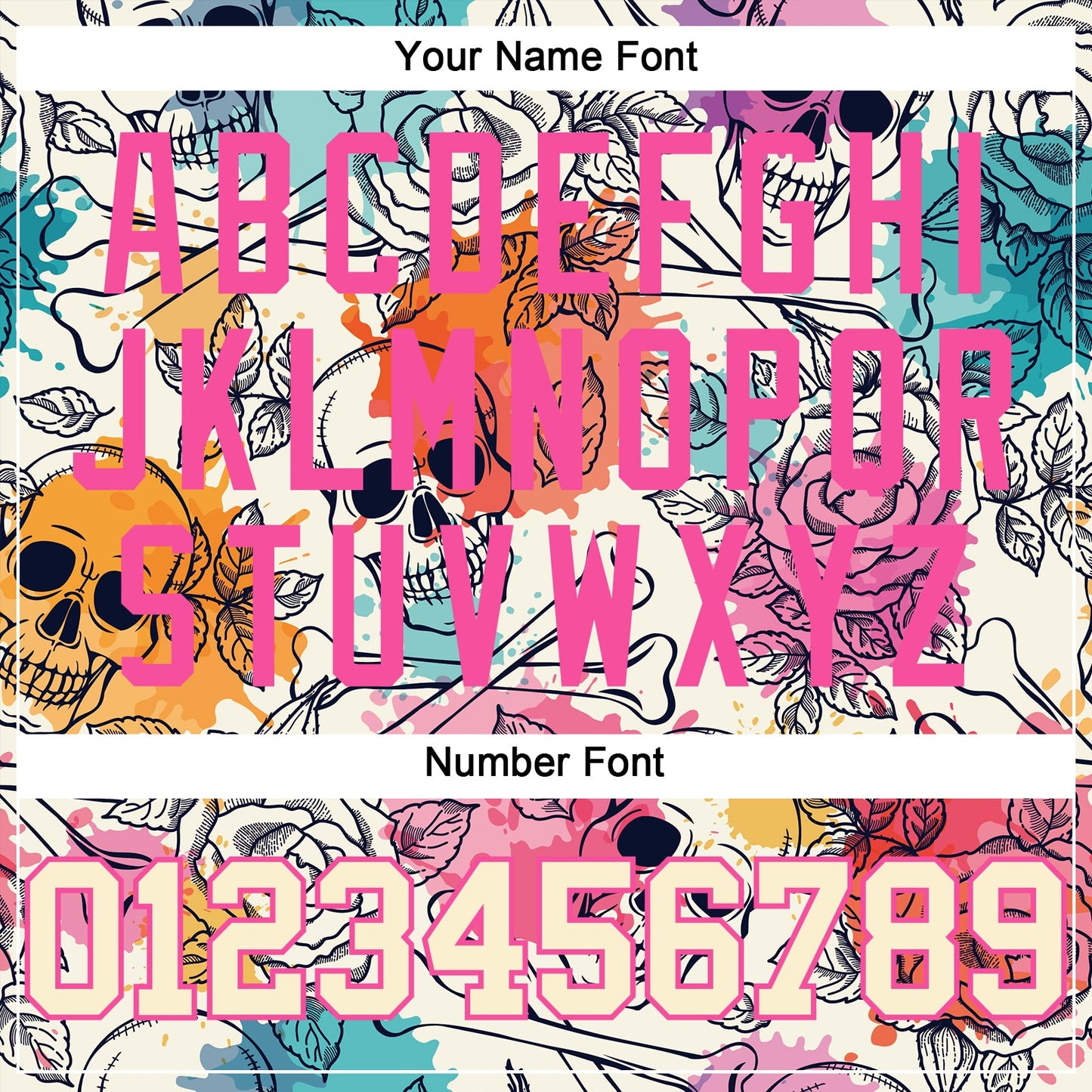 Custom Cream Pink-Black 3D Flower And Skull Fashion Authentic Baseball Jersey view 5