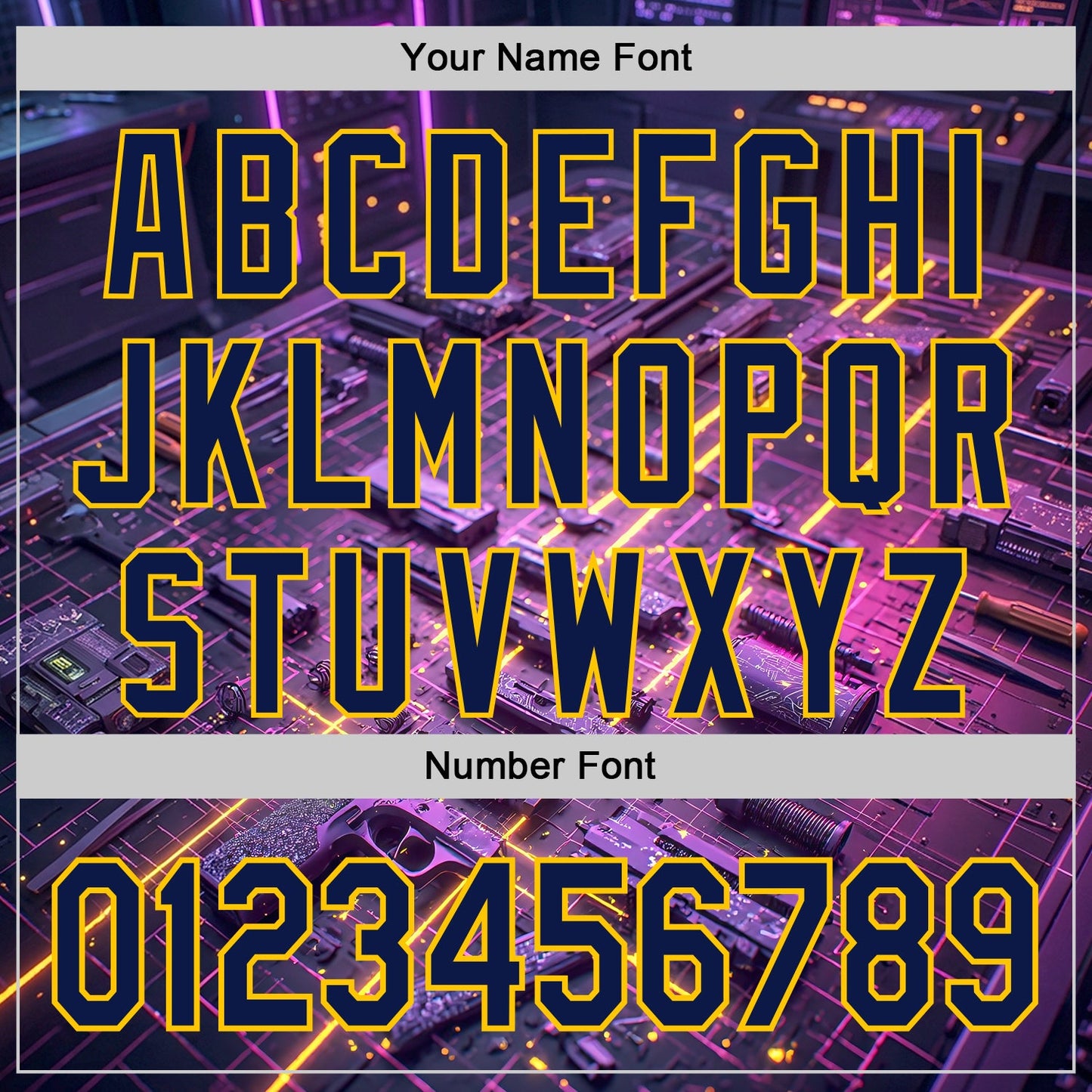 Custom Black Navy-Yellow Futurism Cyberpunk E-sports 3D Pattern Design Authentic Baseball Jersey view 5