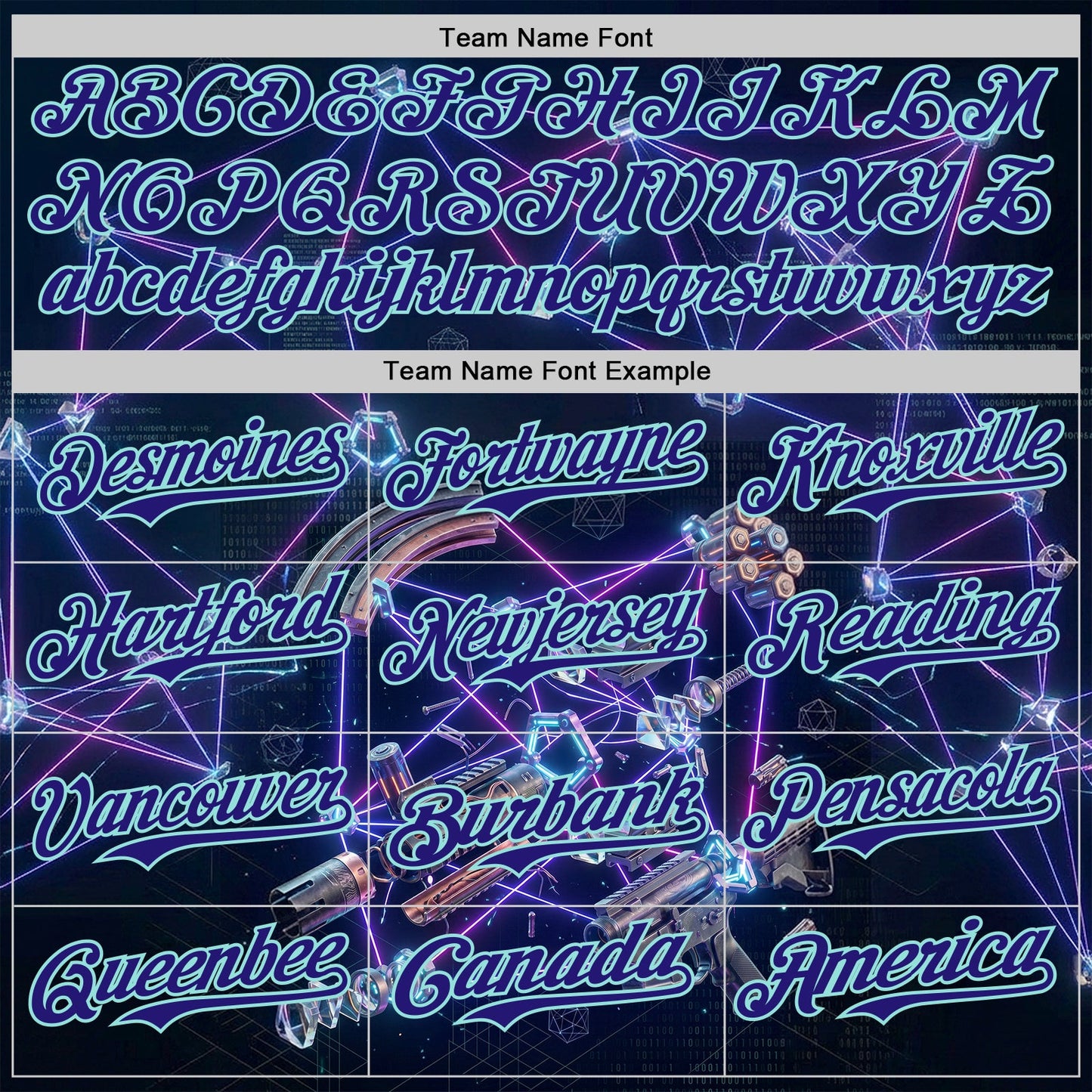 Custom Black Dark Purple-Ice Blue Futurism Tech E-sports 3D Pattern Design Authentic Baseball Jersey view 4