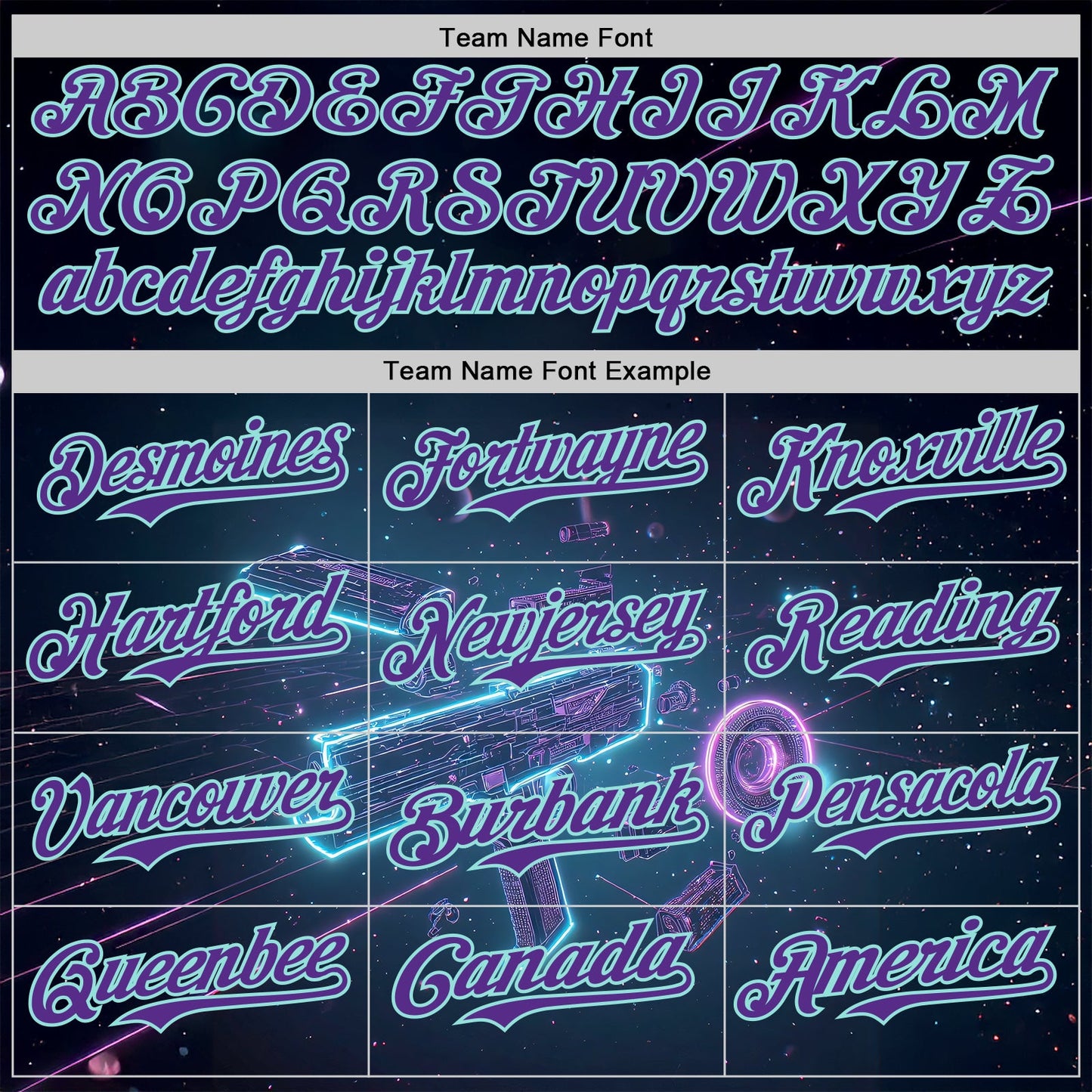 Custom Black Purple-Ice Blue Futurism Cyberpunk E-sports 3D Pattern Design Authentic Baseball Jersey view 4