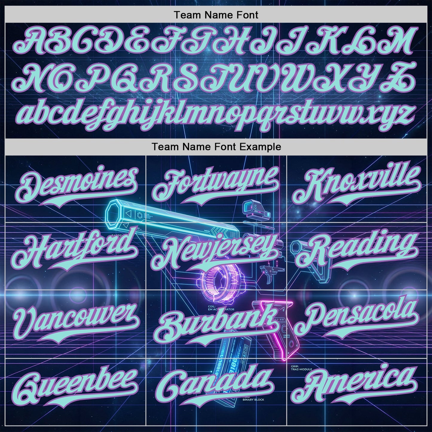 Custom Black Ice Blue-Medium Purple Futurism Cyberpunk E-sports 3D Pattern Design Authentic Baseball Jersey view 4