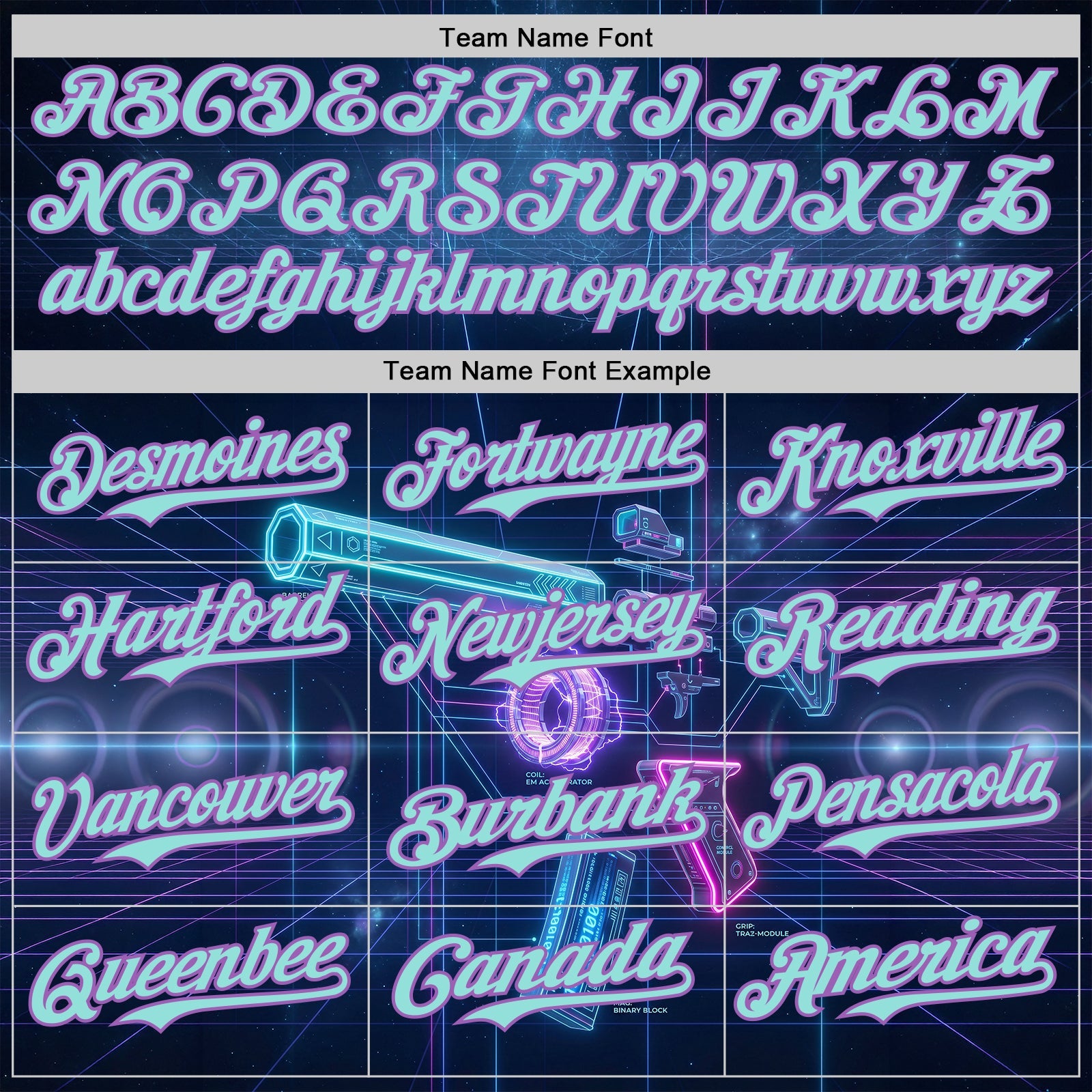 Custom Black Ice Blue-Medium Purple Futurism Cyberpunk E-sports 3D Pattern Design Authentic Baseball Jersey view 4