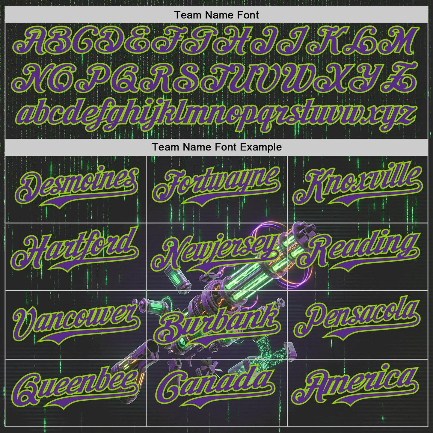 Custom Black Purple-Neon Green Futurism Cyberpunk Digital Rain 3D Pattern Design Authentic Baseball Jersey view 4