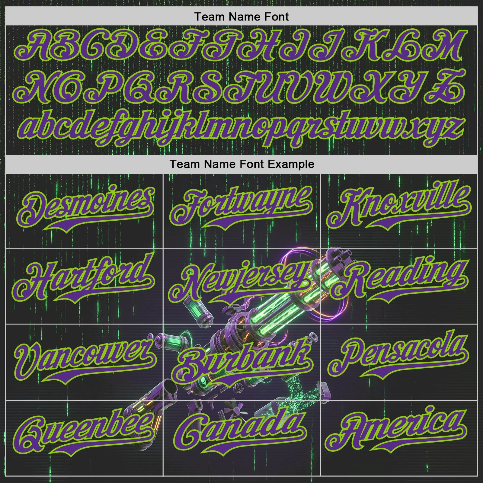 Custom Black Purple-Neon Green Futurism Cyberpunk Digital Rain 3D Pattern Design Authentic Baseball Jersey view 4