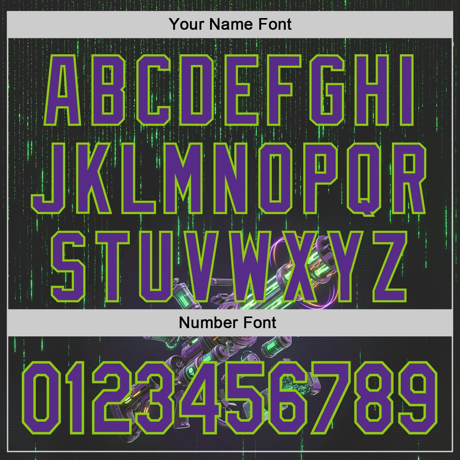 Custom Black Purple-Neon Green Futurism Cyberpunk Digital Rain 3D Pattern Design Authentic Baseball Jersey view 5