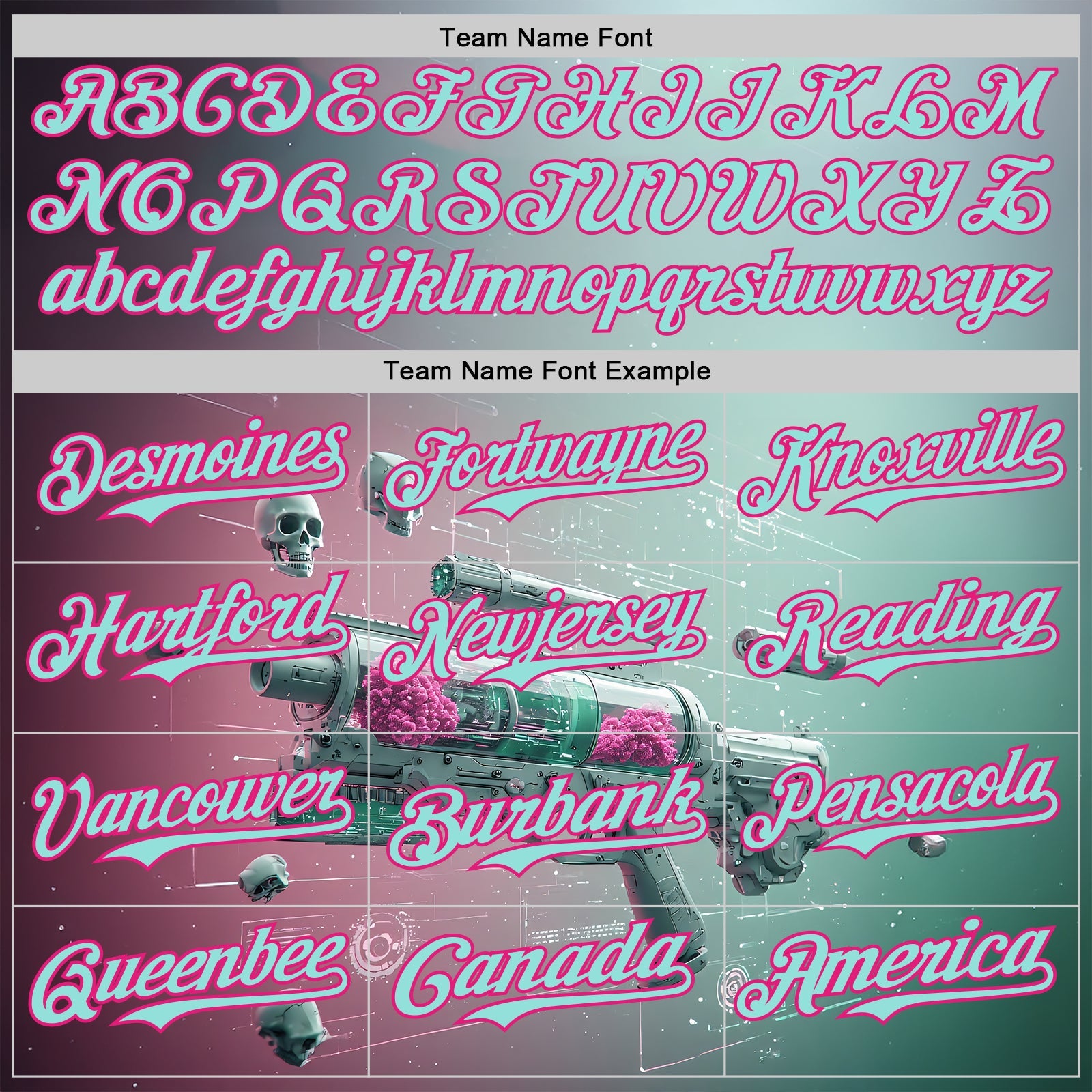 Custom Blue Ice Blue-Hot Pink Futurism Cyberpunk E-sports 3D Pattern Design Authentic Baseball Jersey view 4