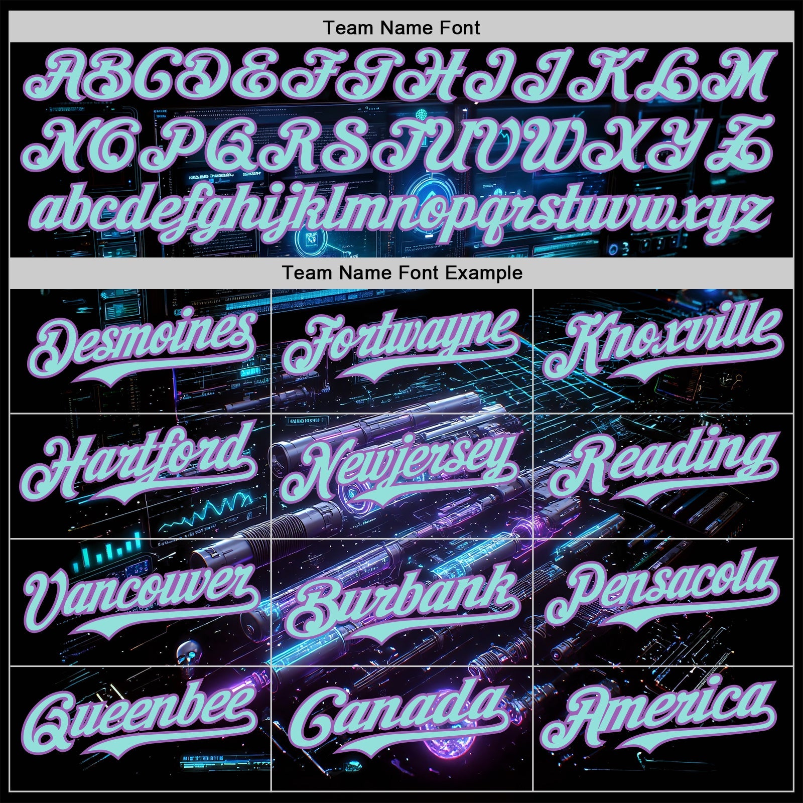 Custom Black Ice Blue-Medium Purple Futurism Cyberpunk E-sports 3D Pattern Design Authentic Baseball Jersey view 4