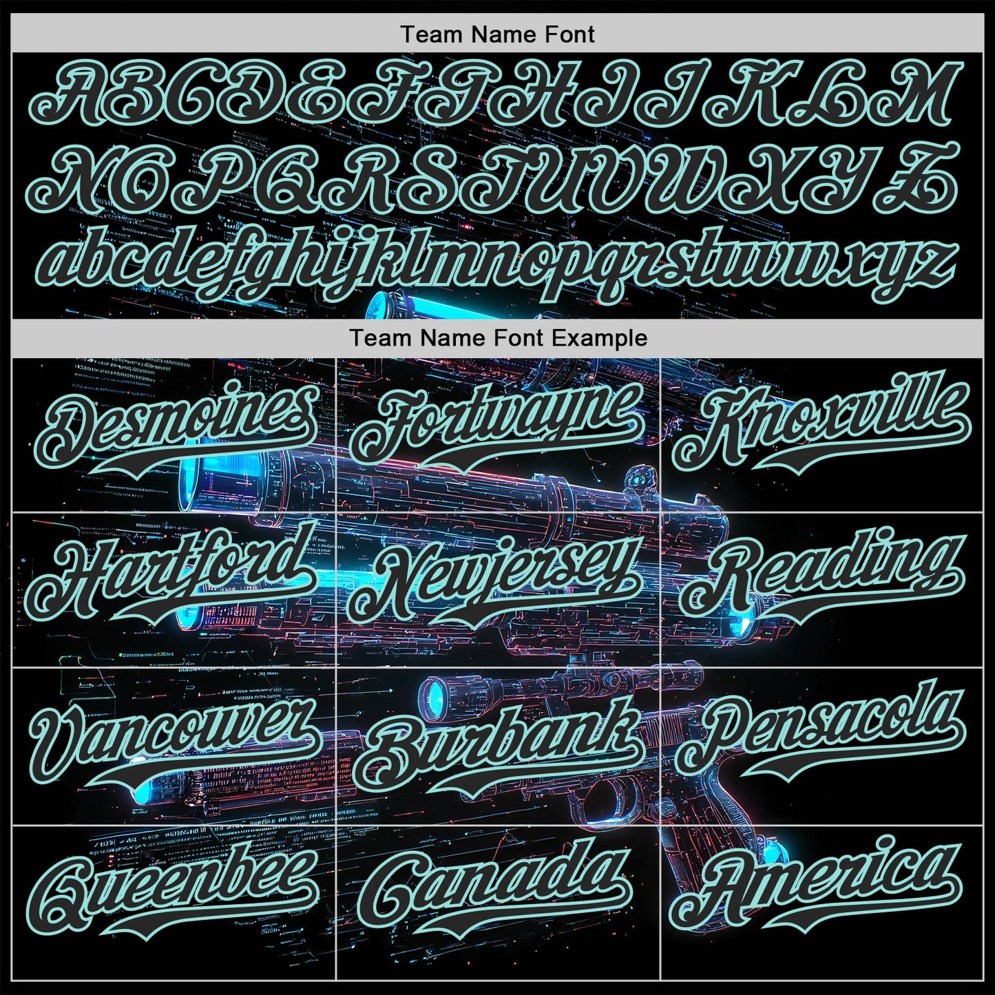 Custom Black-Ice Blue Futurism Cyberpunk E-sports 3D Pattern Design Authentic Baseball Jersey view 4