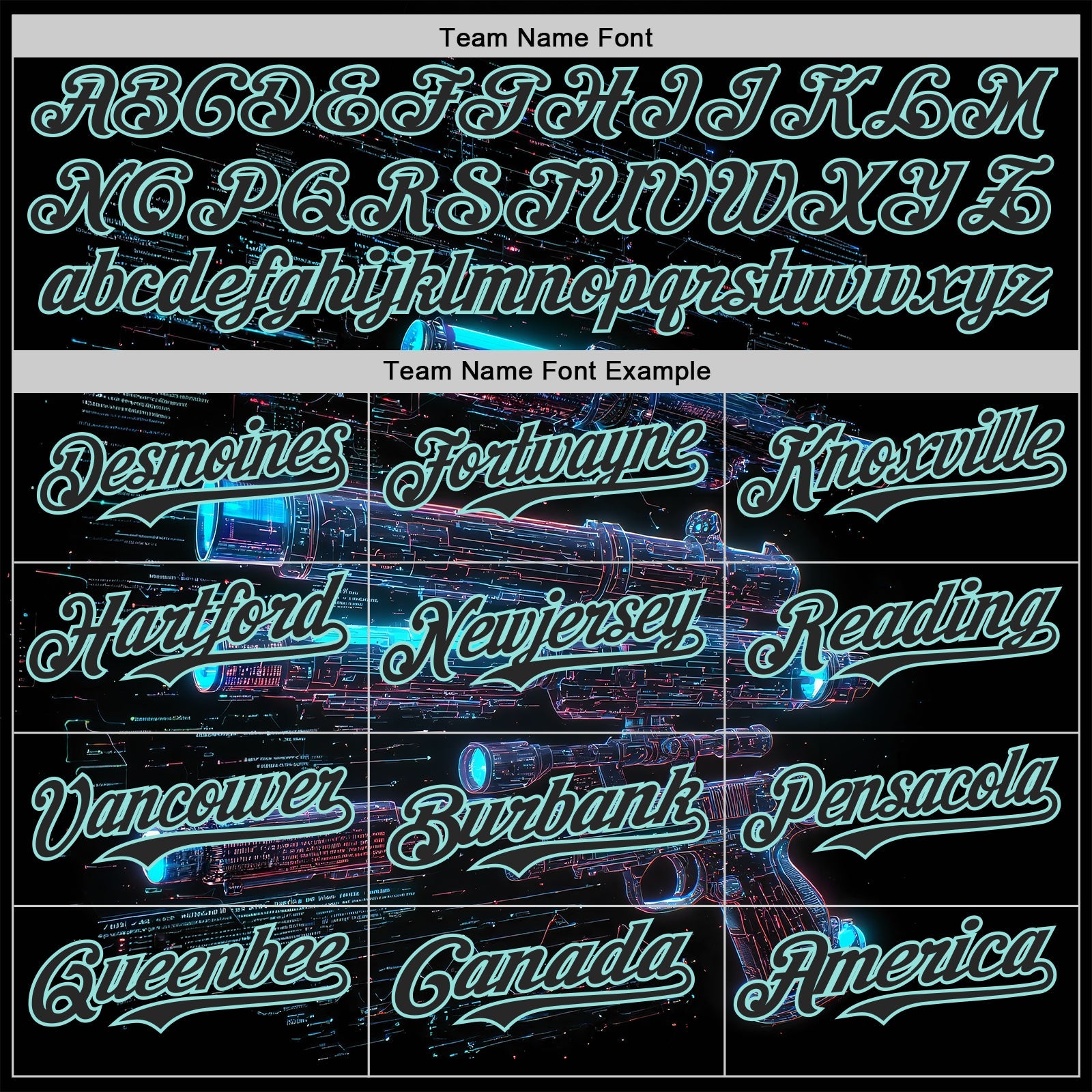 Custom Black-Ice Blue Futurism Cyberpunk E-sports 3D Pattern Design Authentic Baseball Jersey view 4