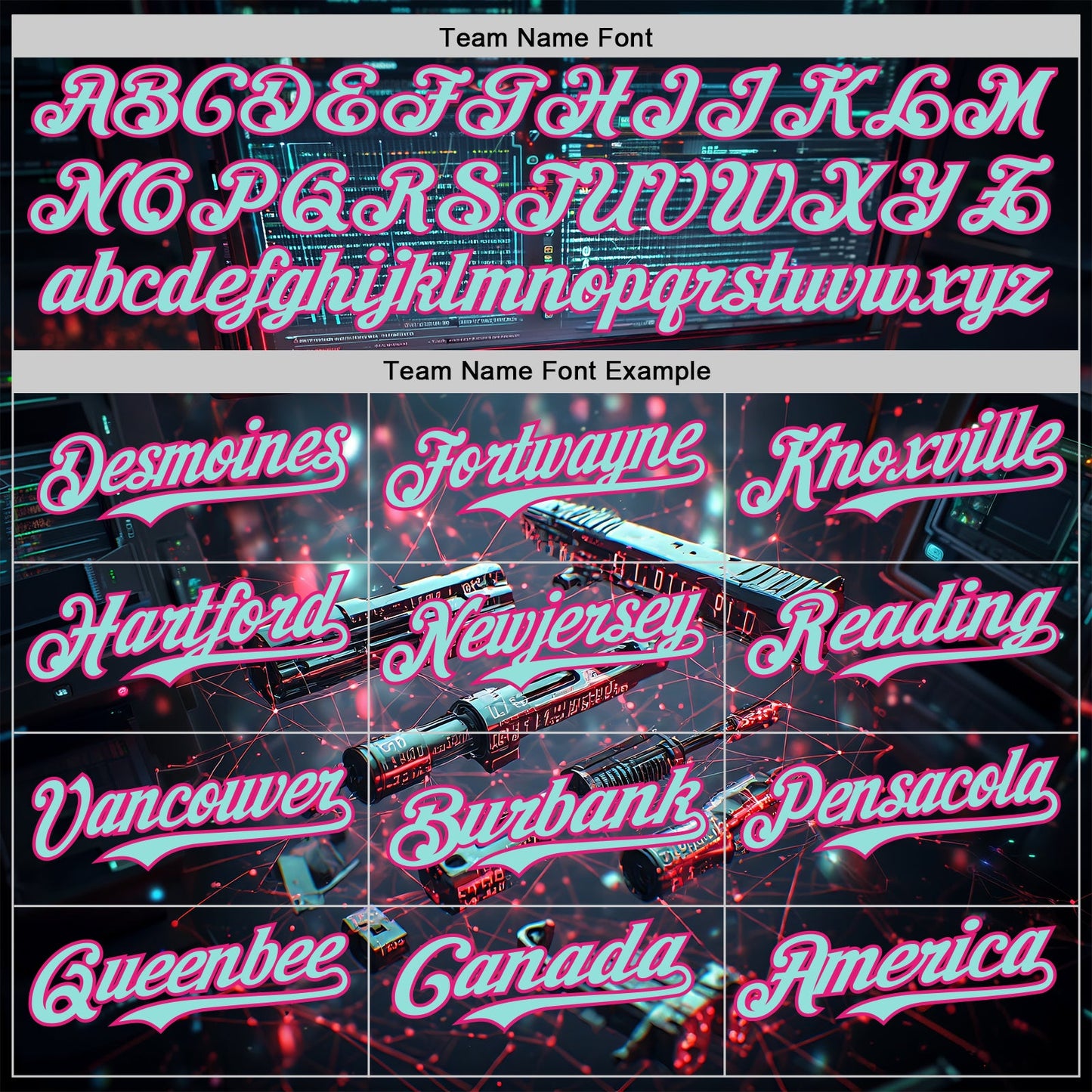 Custom Black Ice Blue-Hot Pink Futurism Tech E-sports 3D Pattern Design Authentic Baseball Jersey view 4