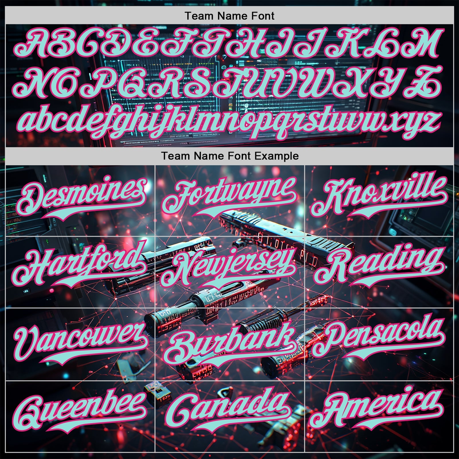 Custom Black Ice Blue-Hot Pink Futurism Tech E-sports 3D Pattern Design Authentic Baseball Jersey view 4