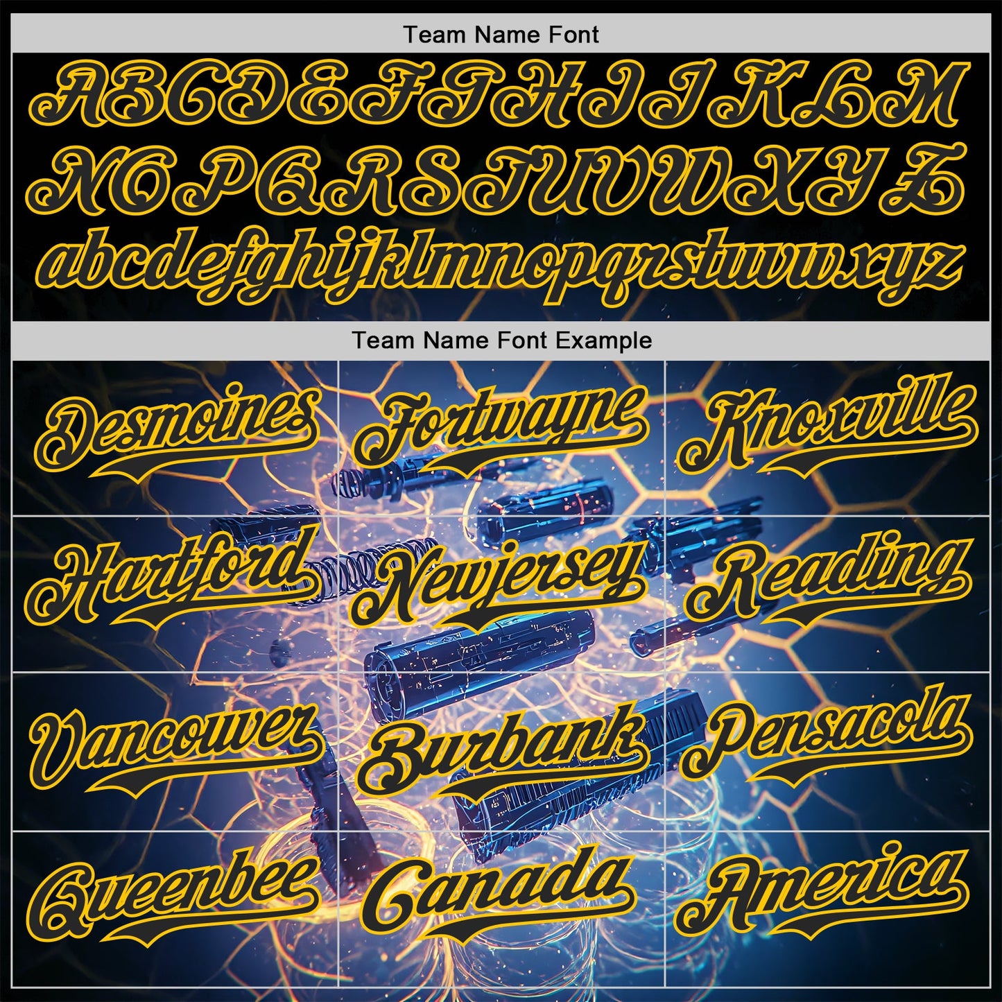 Custom Black-Yellow Futurism Tech Holographic E-sports 3D Pattern Design Authentic Baseball Jersey view 4