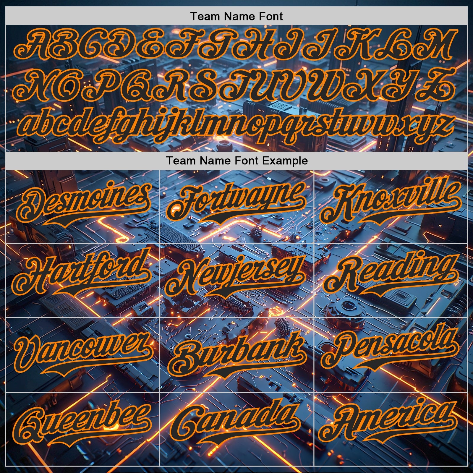 Custom Blue Black-Bay Orange Futurism Tech E-sports 3D Pattern Design Authentic Baseball Jersey view 4