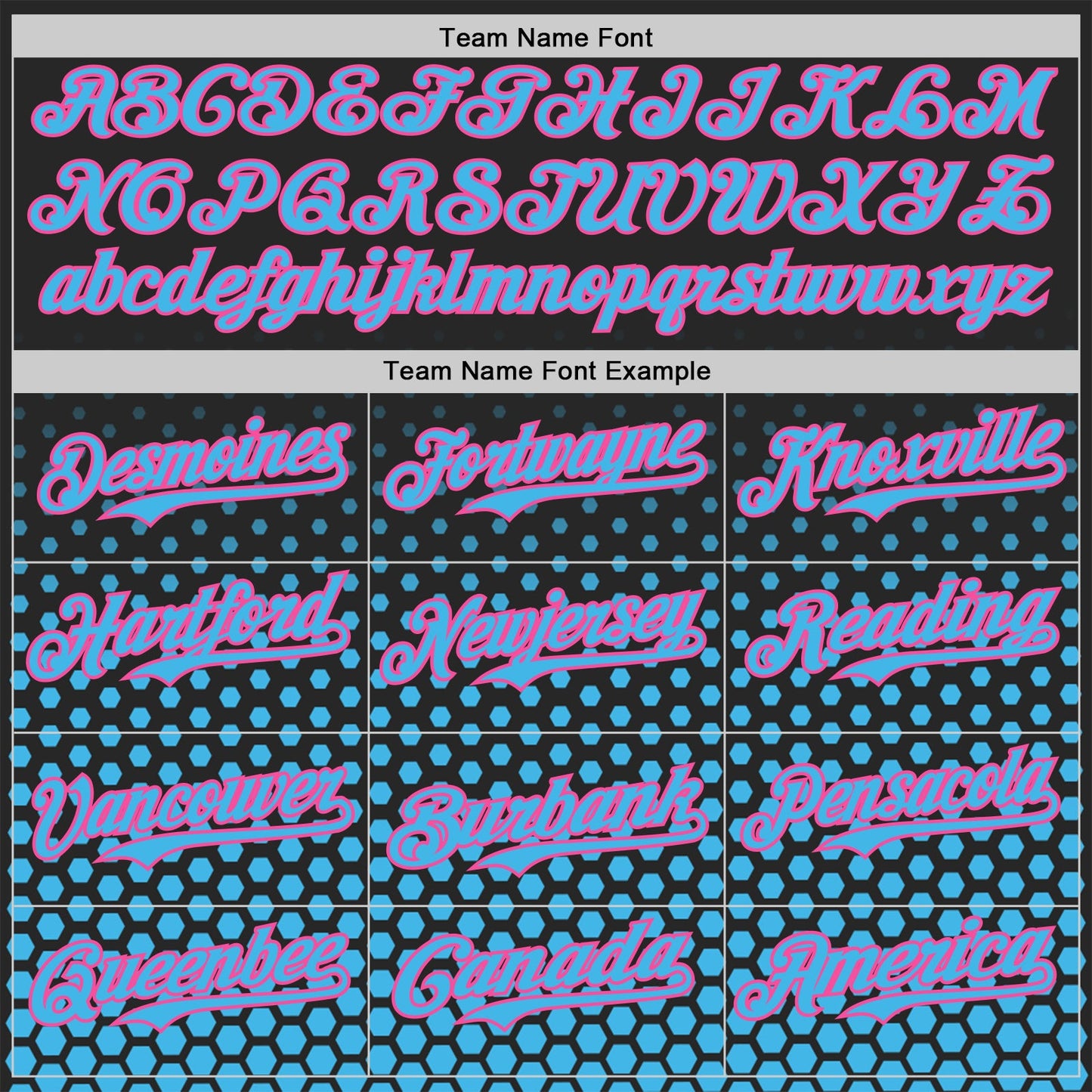 Custom Black Sky Blue-Pink Geometric Hexagonal Dot Gradient Authentic Baseball Jersey view 4