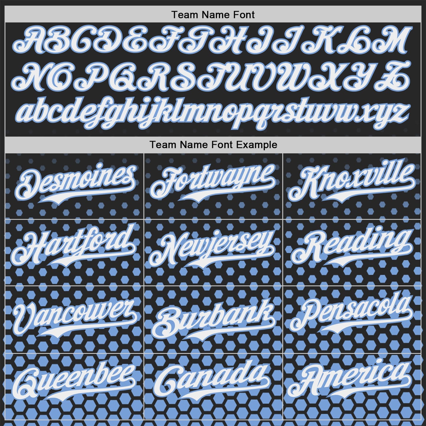 Custom Black White-Light Blue Geometric Hexagonal Dot Gradient Authentic Baseball Jersey view 4