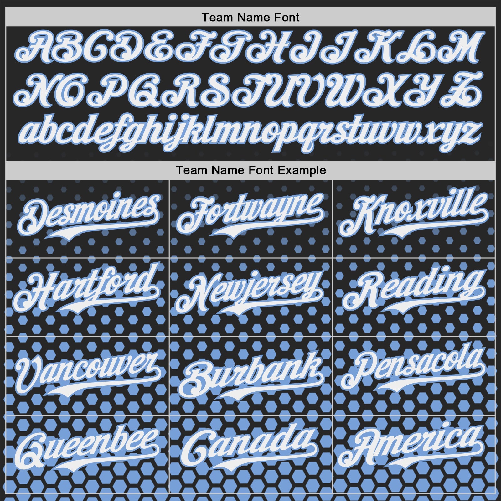 Custom Black White-Light Blue Geometric Hexagonal Dot Gradient Authentic Baseball Jersey view 4
