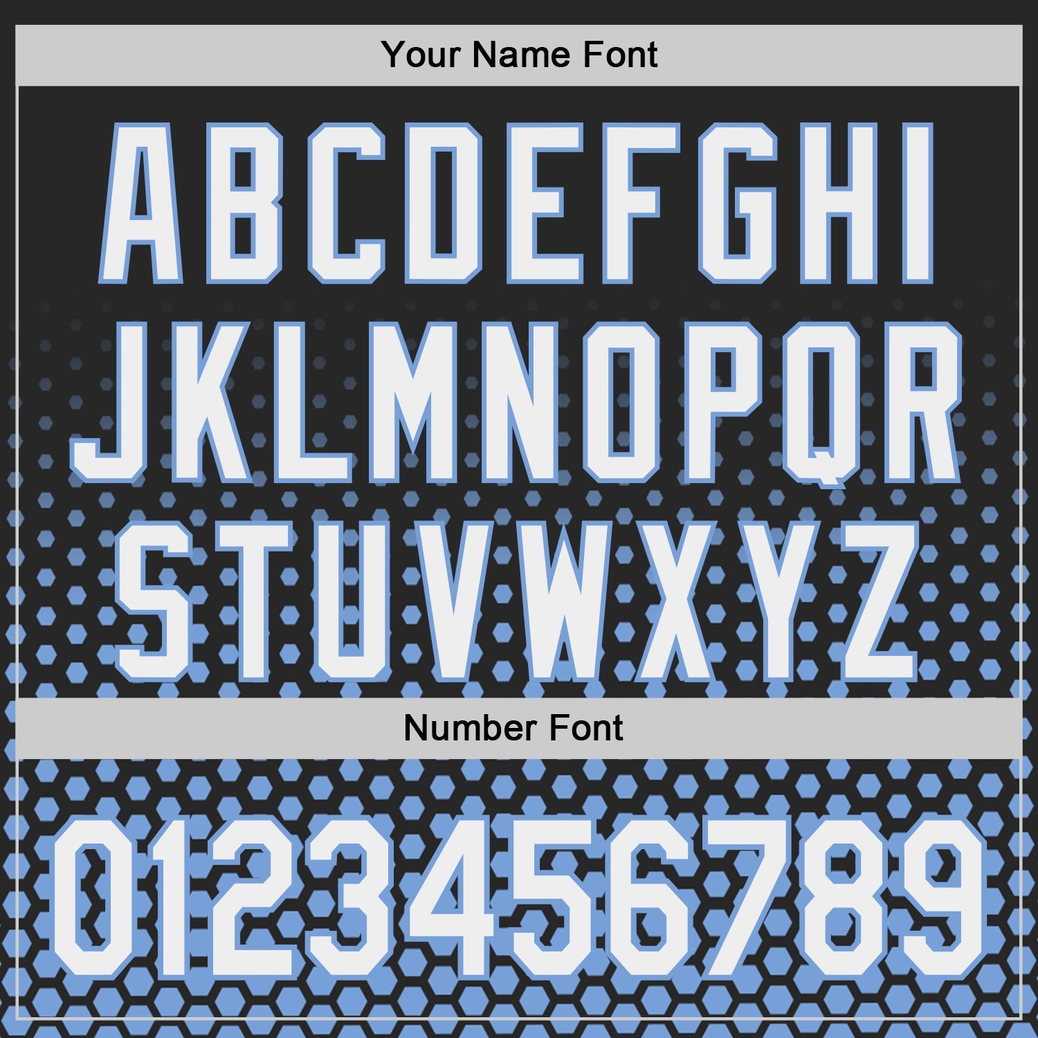 Custom Black White-Light Blue Geometric Hexagonal Dot Gradient Authentic Baseball Jersey view 5