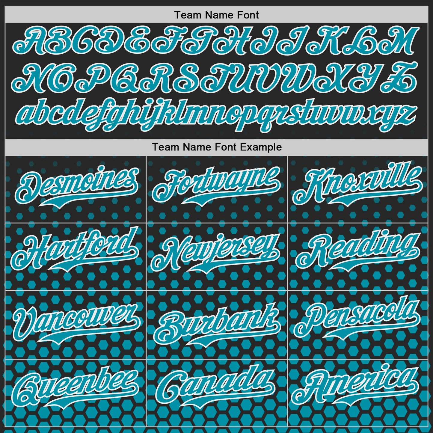 Custom Black Teal-White Geometric Hexagonal Dot Gradient Authentic Baseball Jersey view 4
