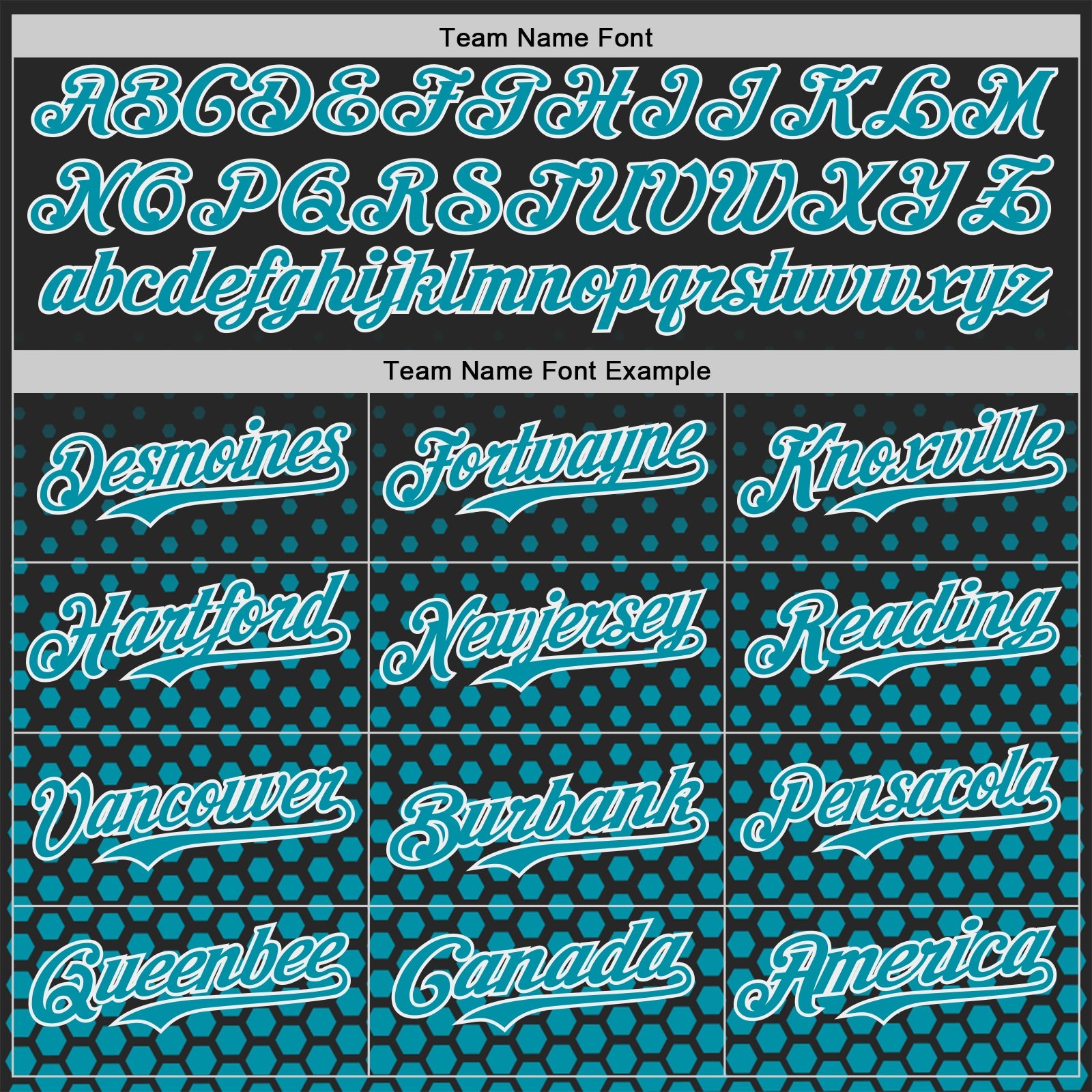 Custom Black Teal-White Geometric Hexagonal Dot Gradient Authentic Baseball Jersey view 4