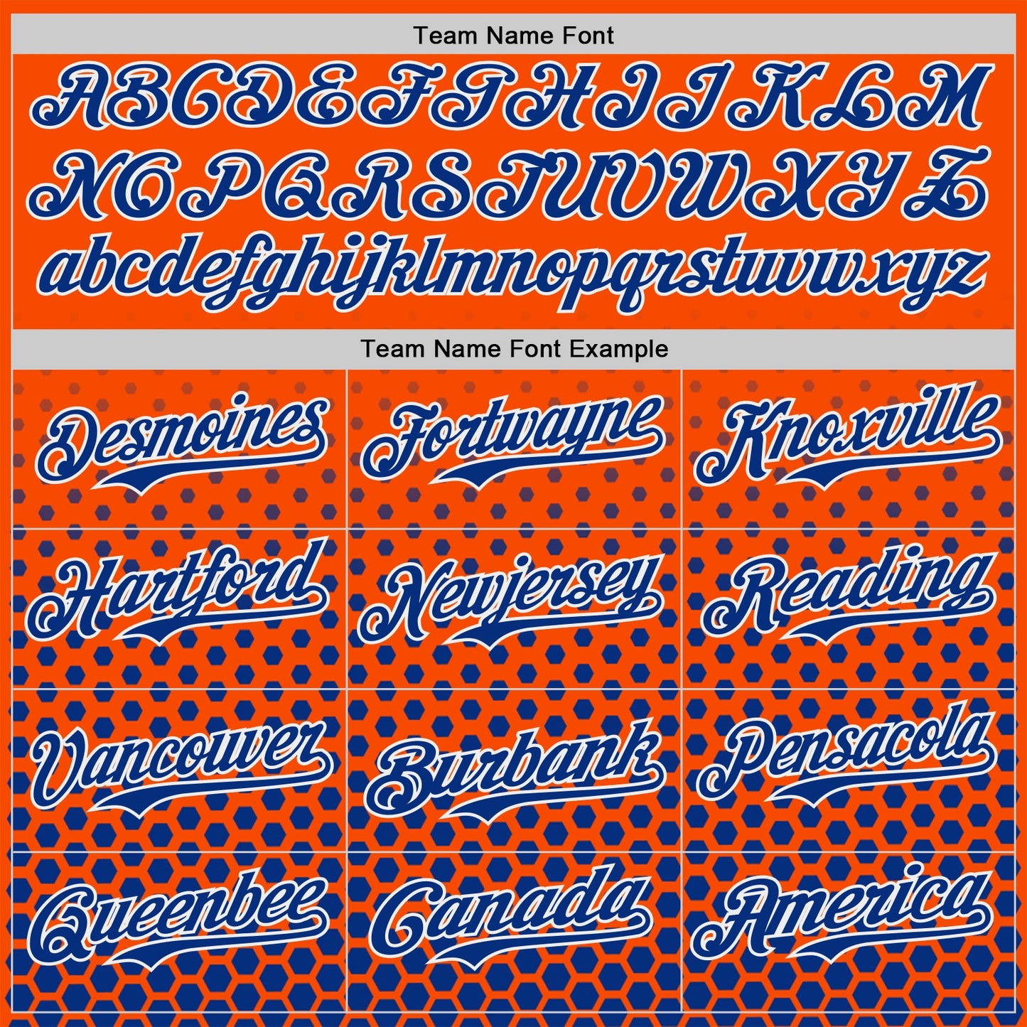 Custom Orange Royal-White Geometric Hexagonal Dot Gradient Authentic Baseball Jersey view 4