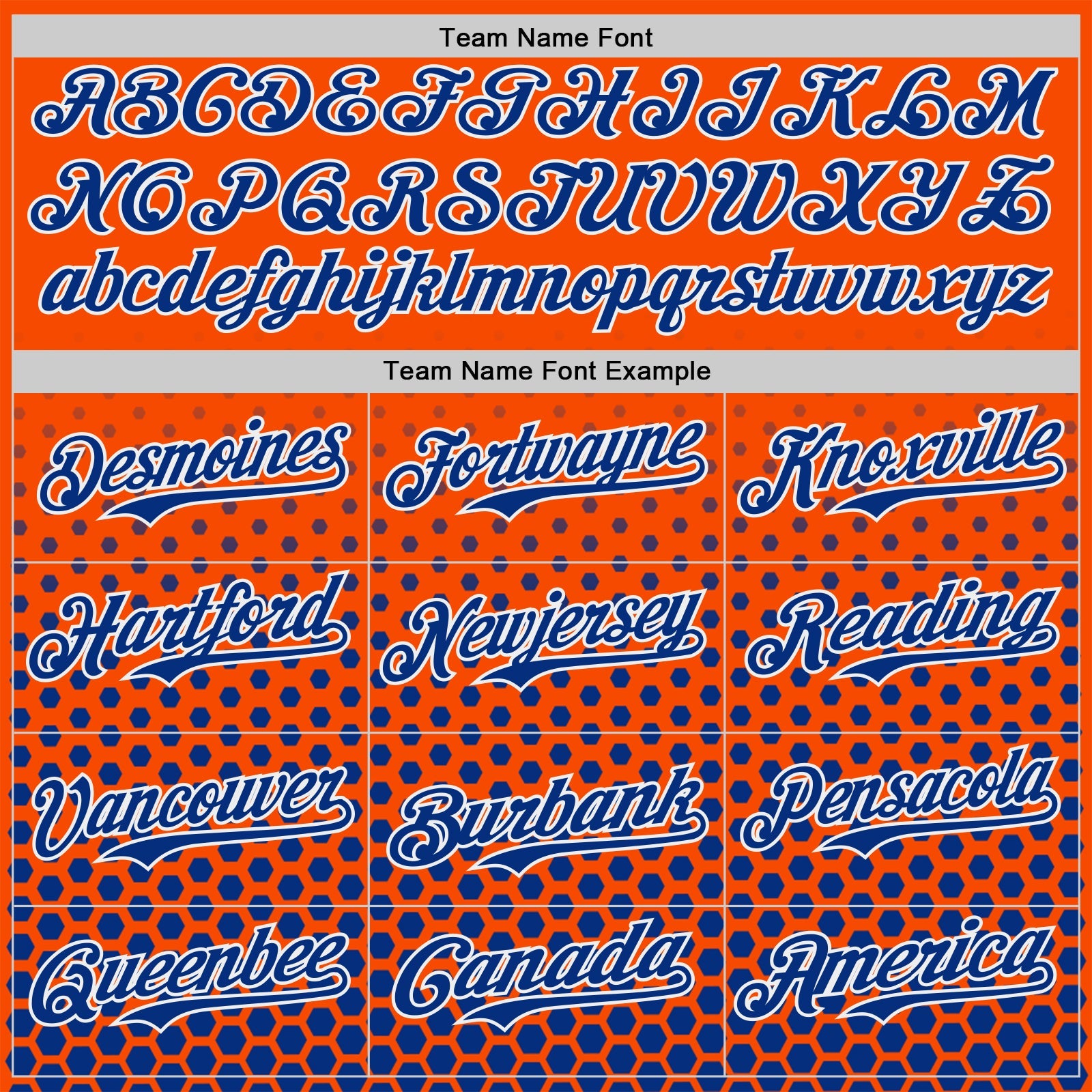 Custom Orange Royal-White Geometric Hexagonal Dot Gradient Authentic Baseball Jersey view 4
