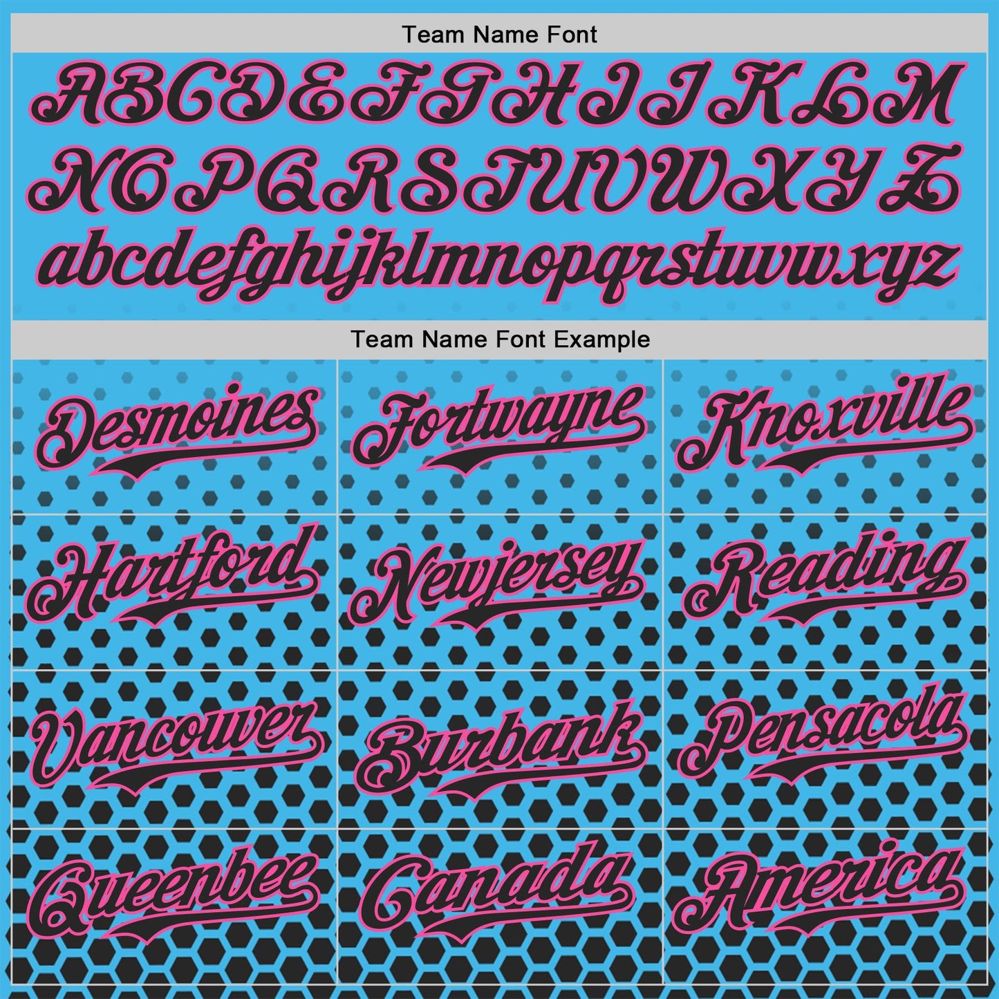 Custom Sky Blue Black-Pink Geometric Hexagonal Dot Gradient Authentic Baseball Jersey view 4
