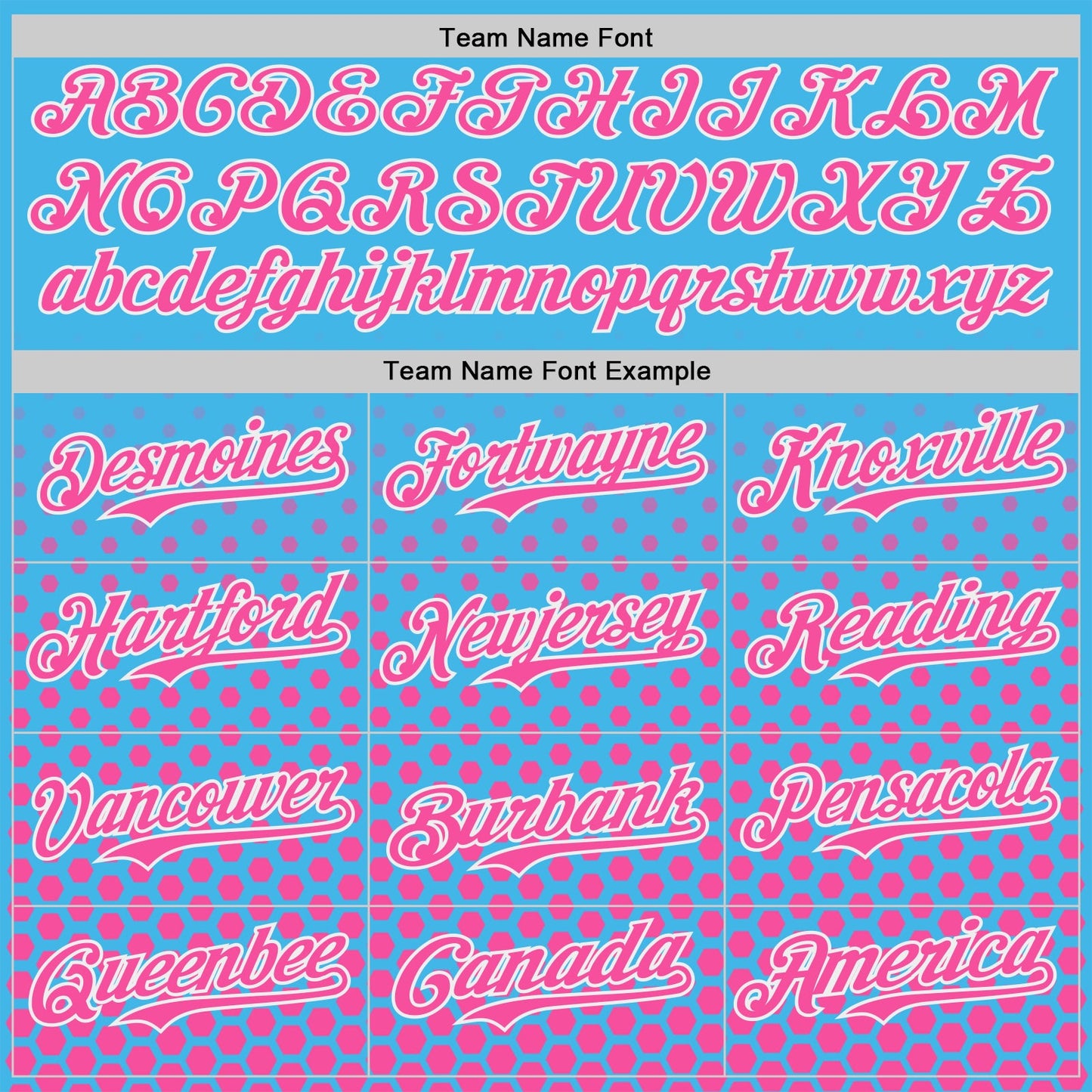 Custom Sky Blue Pink-White Geometric Hexagonal Dot Gradient Authentic Baseball Jersey view 4