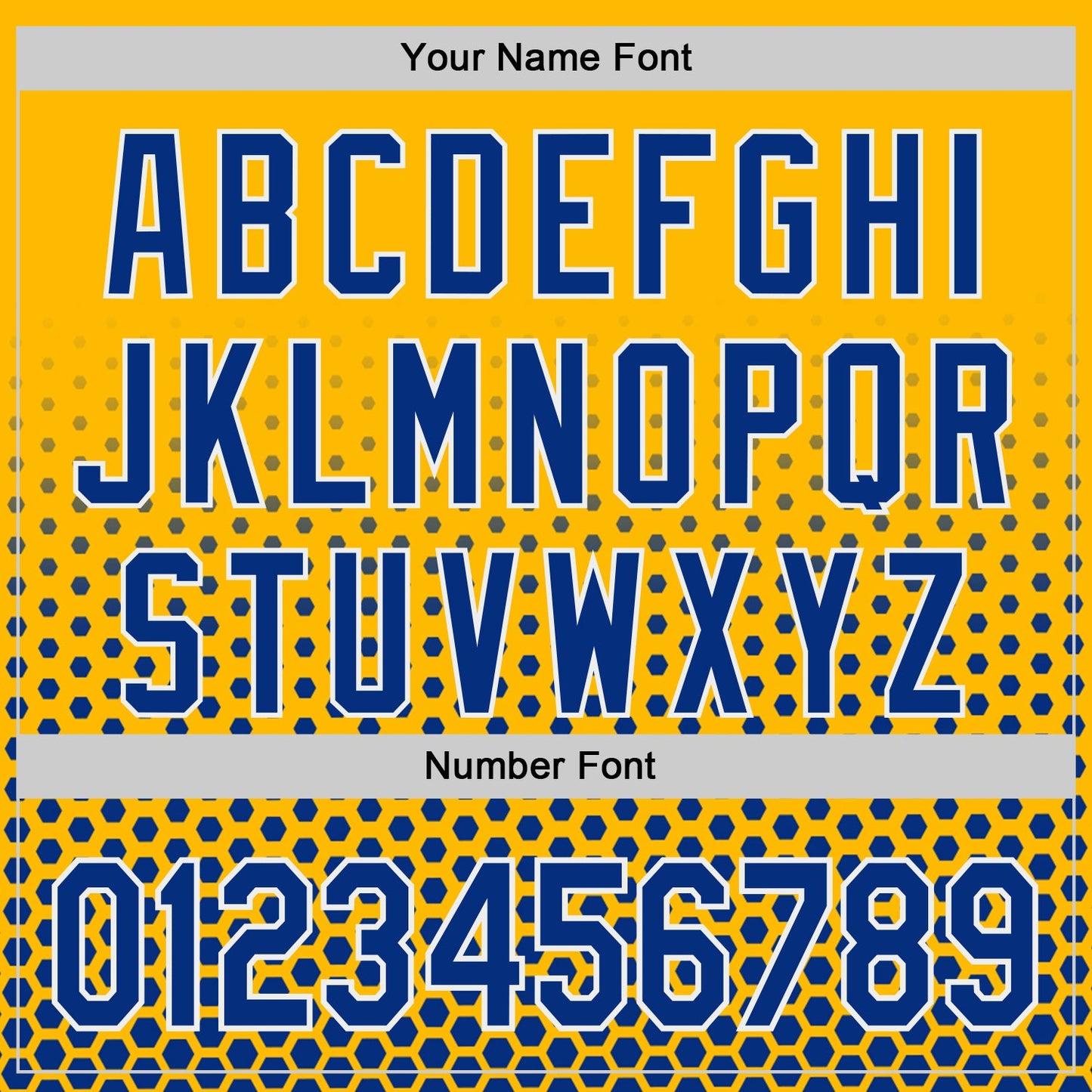 Custom Gold Royal-White Geometric Hexagonal Dot Gradient Authentic Baseball Jersey view 5