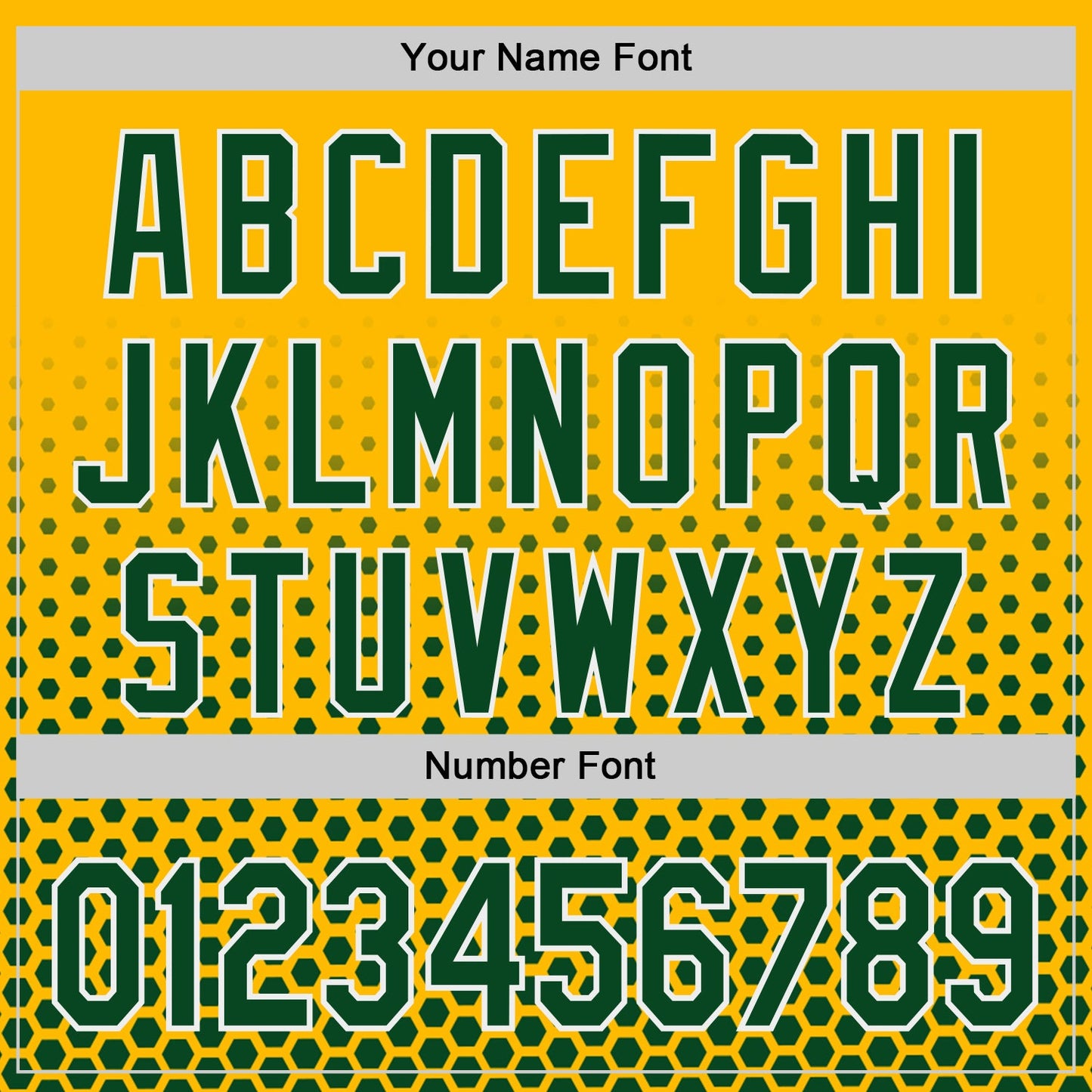 Custom Gold Green-White Geometric Hexagonal Dot Gradient Authentic Baseball Jersey view 5